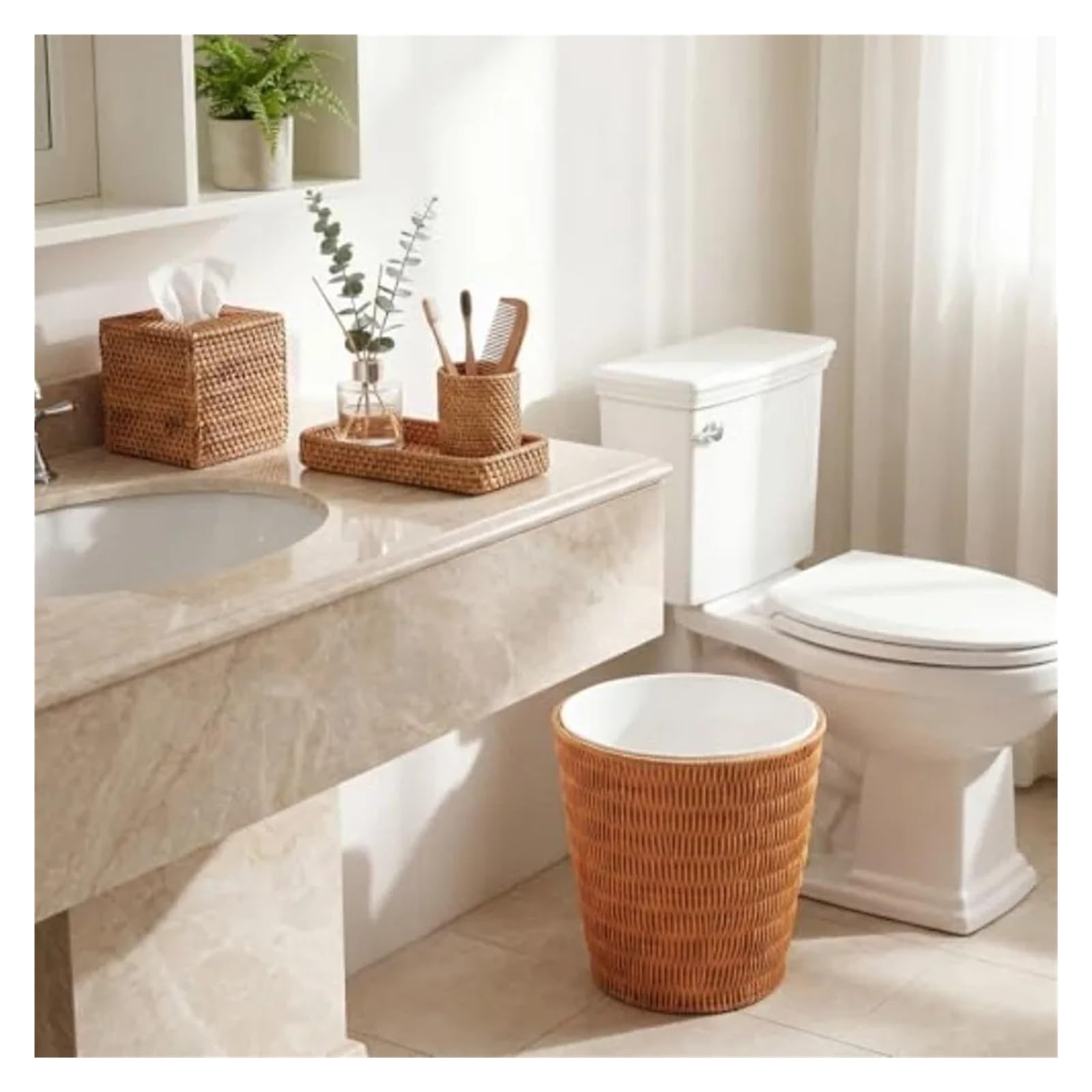 Scatola for fazzoletti in rattan quadrata da bagno 1 pz Per casa
