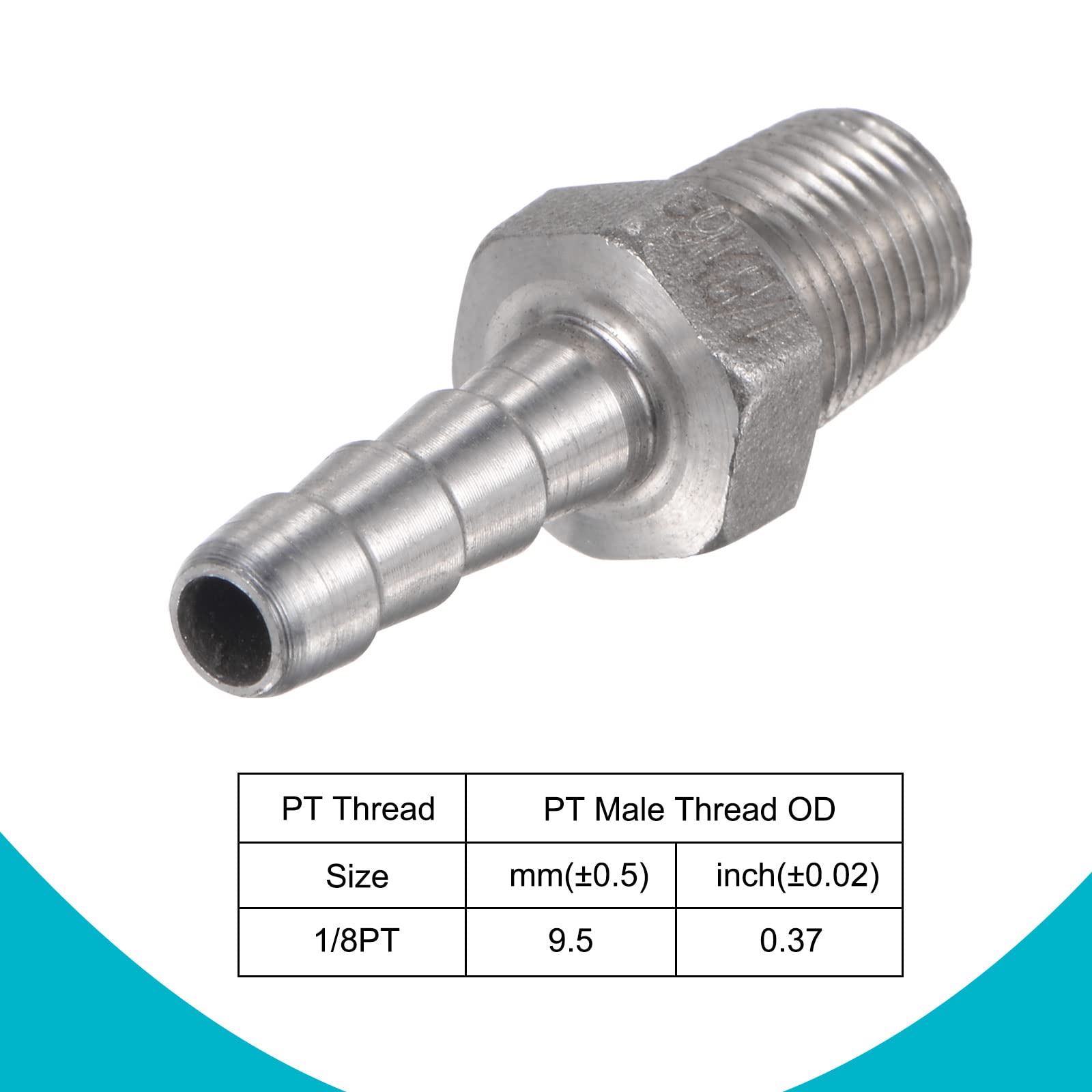 3x Schlauchtülle 6 Mm Auf 1/8 Zoll AG – 304 Edelstahl, Gerade, Für Wasser, Luft & Kraftstoff