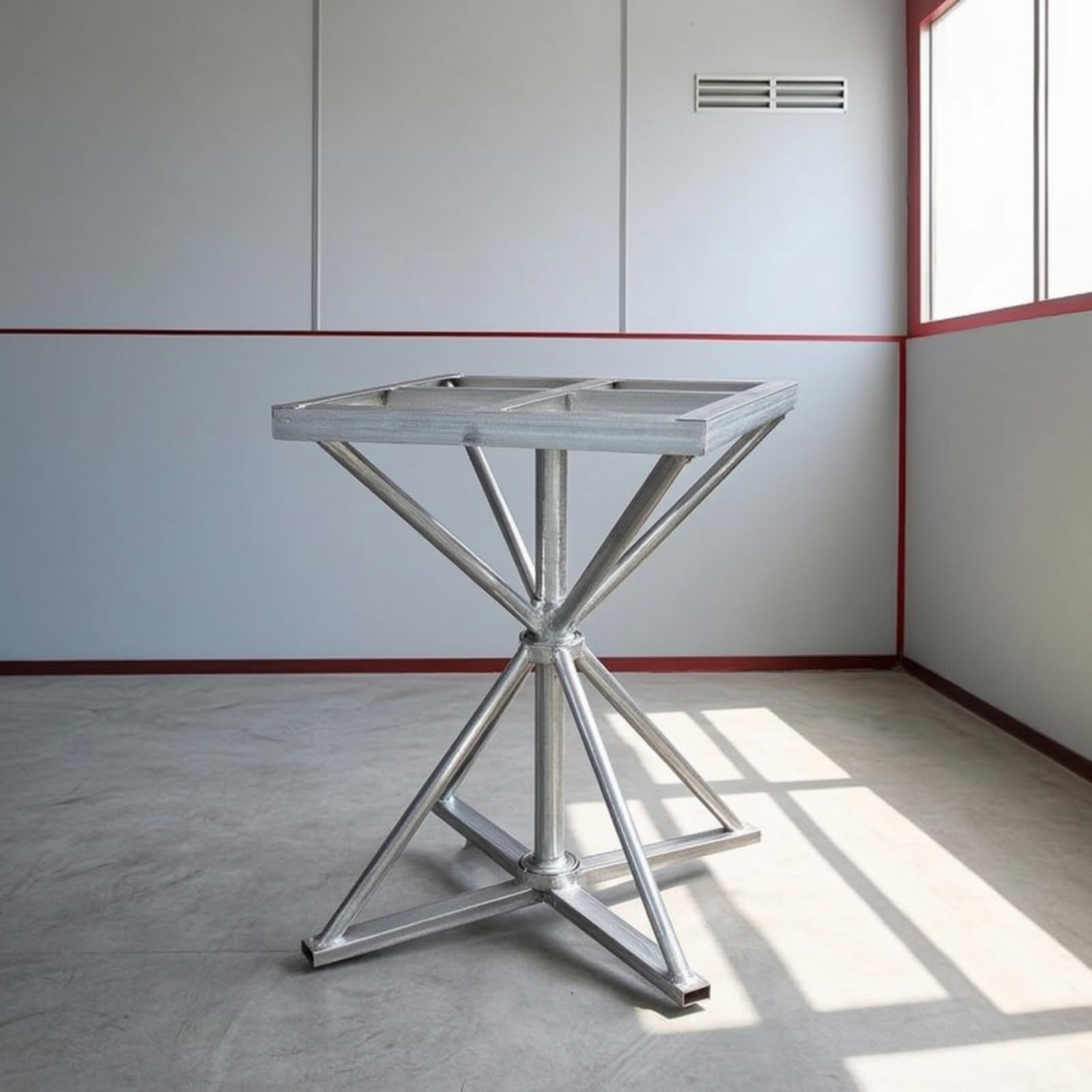 Table Peinture Rotative en Acier Support Peinture avec Plateau Rotatif Stable pour Atelier, Carré 50 50 40cm, Double Axe
