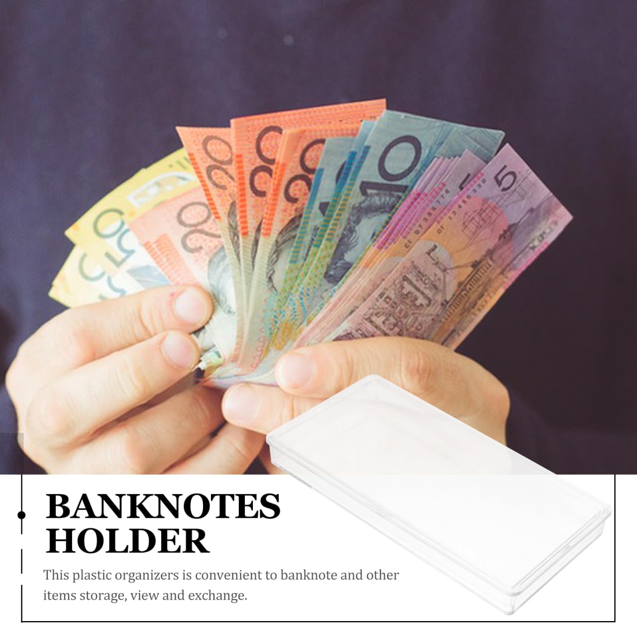 Tofficu Banknote Storage Box for Paper Collection Holder for Cash Commemorative Coins Organizer for Currency Stamps - Image 3