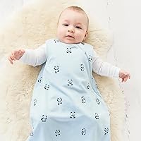 Vista 3 de Woolino Saco de dormir de lana merino y algodón orgánico para bebé, saco de dormir clásico para 4 estaciones, saco de dormir con cremallera Panda