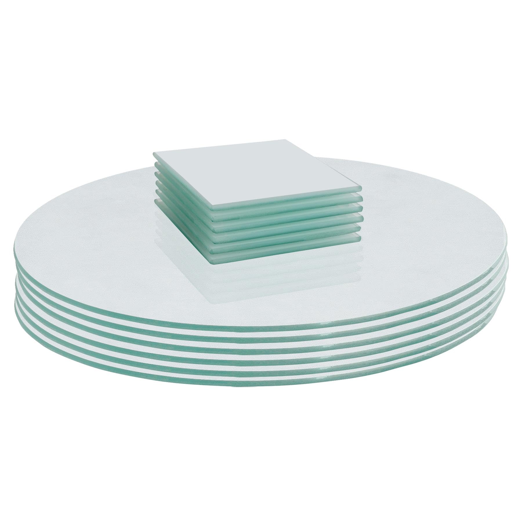 Harbour Housewares 12Pc Round Glass Placemats & Square Coasters30Cm White Dining Table Protection Place Mats Coasters from B&Q