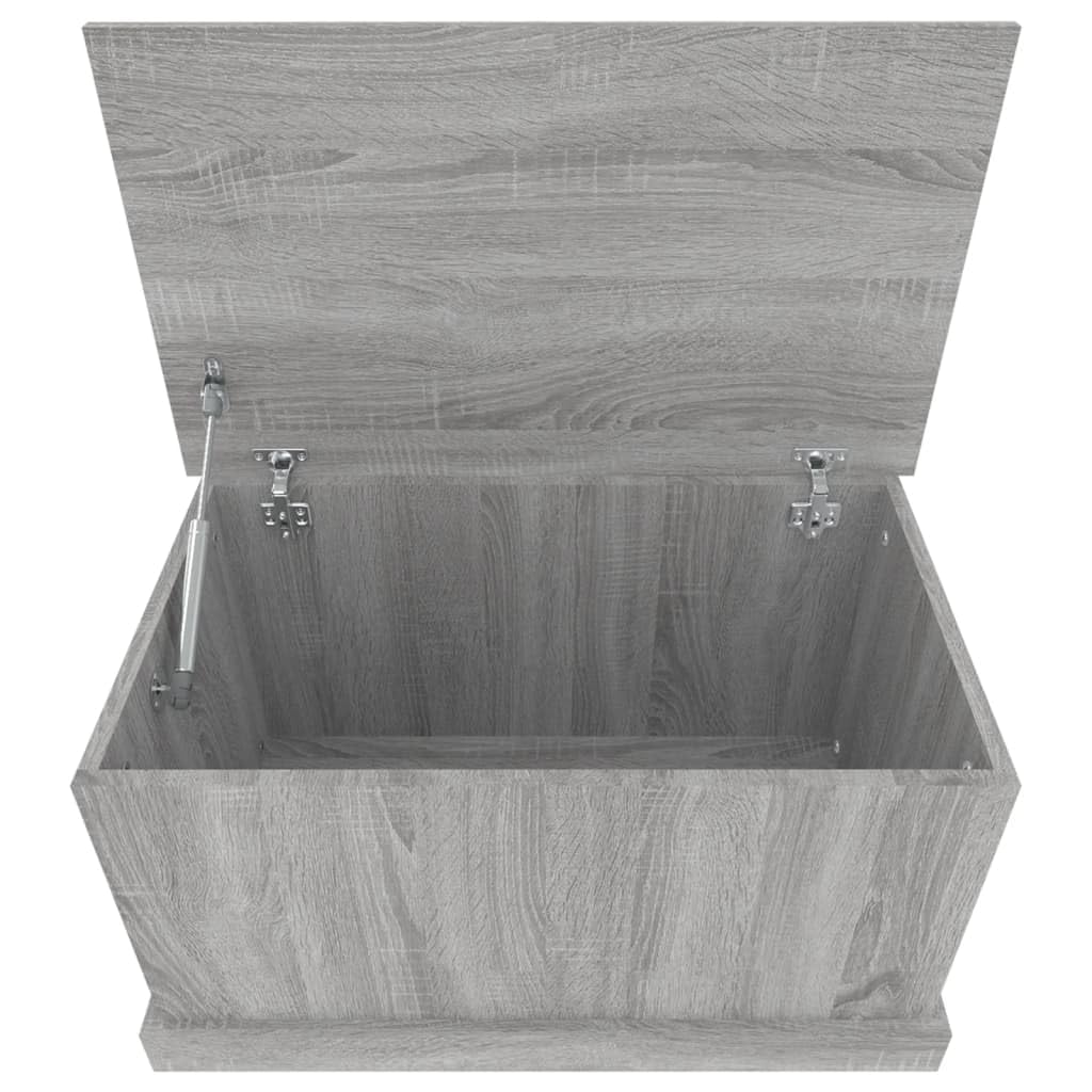 Baúl de almacenamiento gris Sonoma de madera 70 x 40 x 38 cm con tapa, baúl y caja para almacenamiento, organizador para pasillo, pasillo, dormitorio, salón