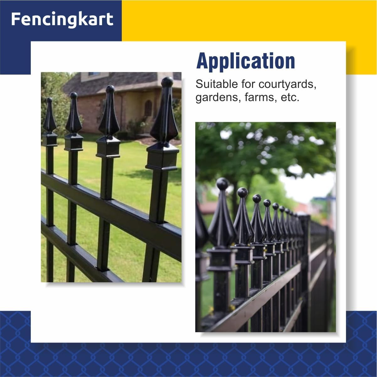 Aluminum Finial, 5/8 inch, Black Powder Coated, for Ornamental Fence (25)