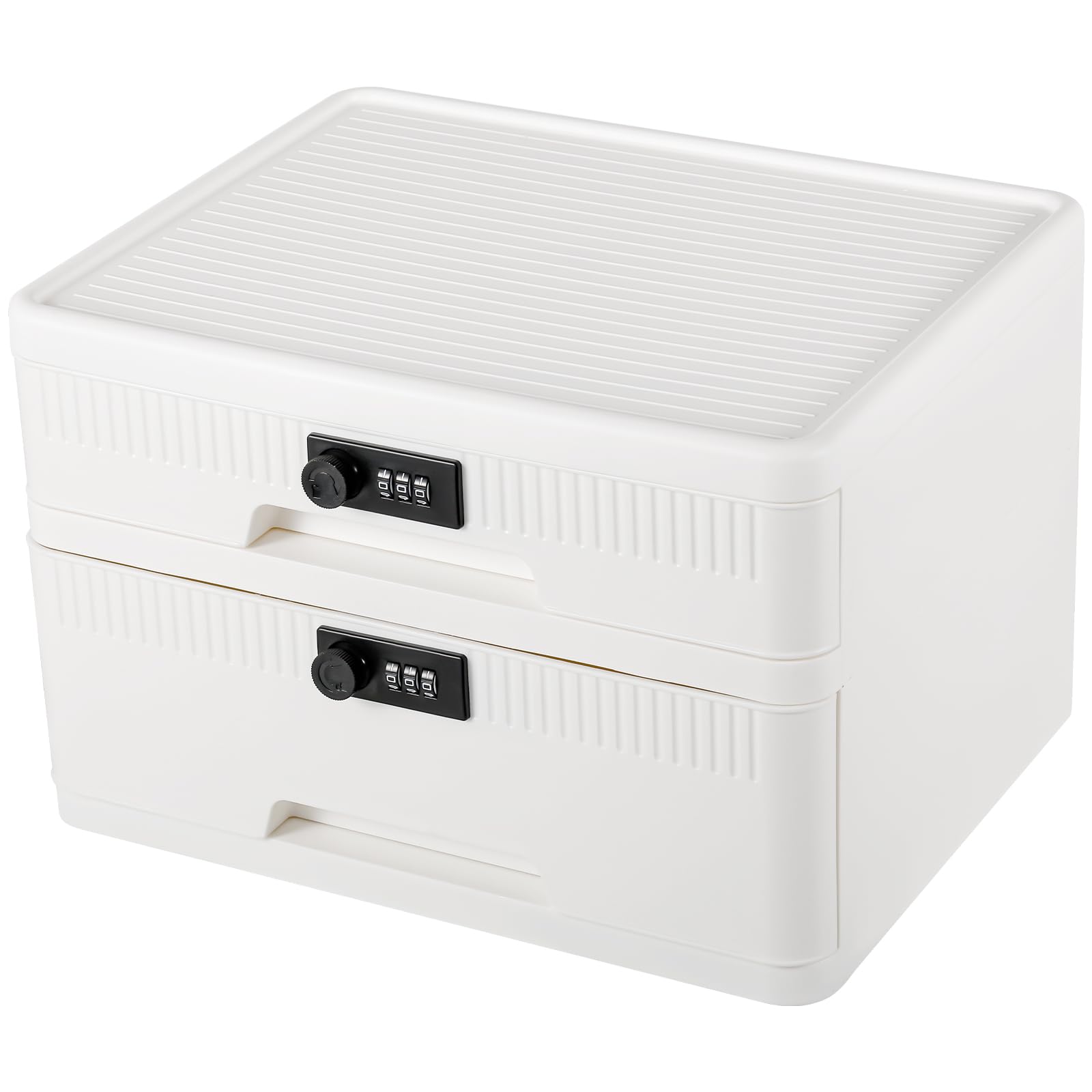Yunyouc Double Layered Locking Storage Container Bin, Password Storage Organizer, Lockable Medicine Box, Locking Box For Snacks, Phone, Tablet Jail, Home Safety(Double Layered)