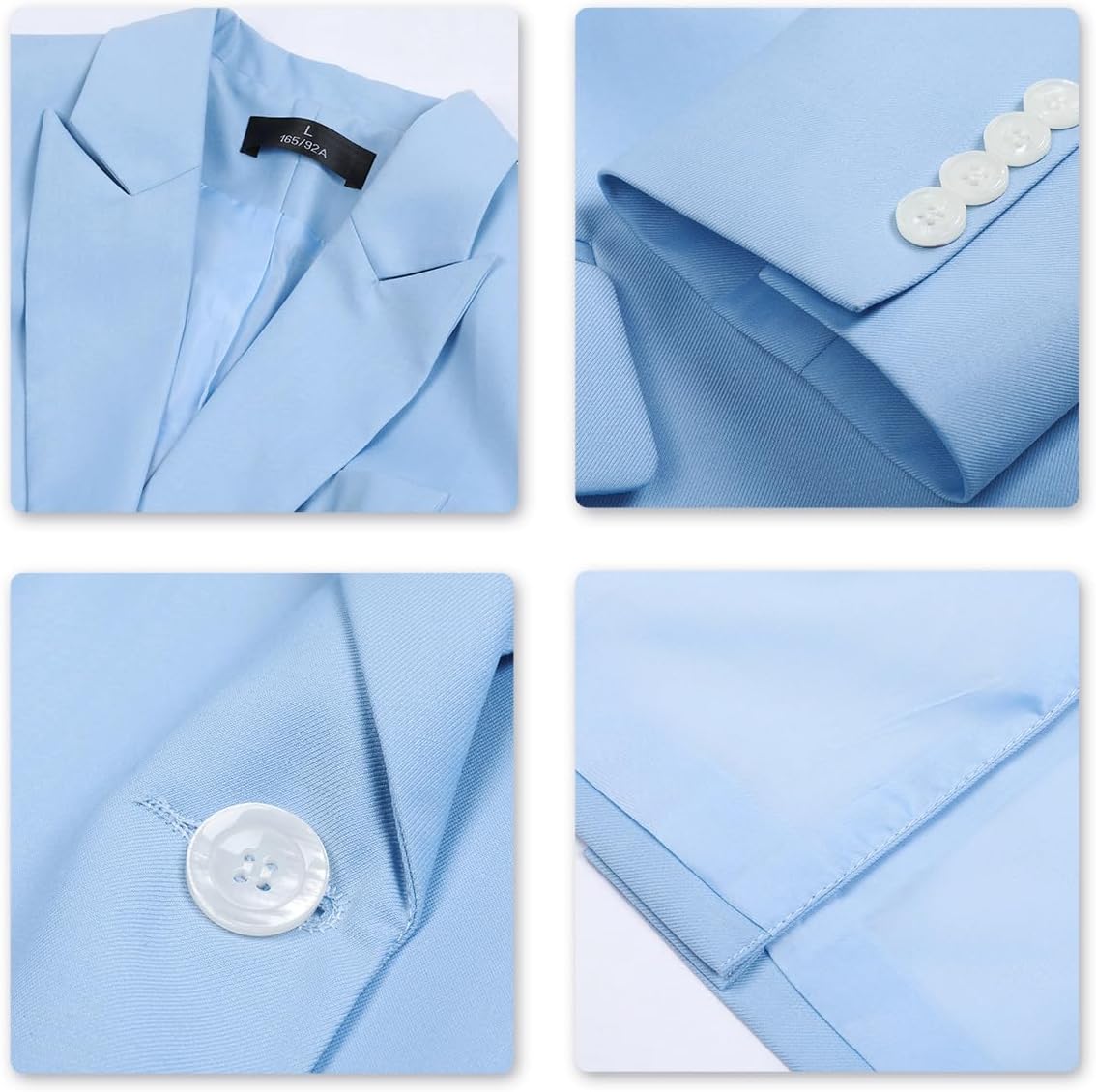 YUNCLOS Women's 2 Piece Office Work Suit Set One Button Blazer and Pants - Image 4