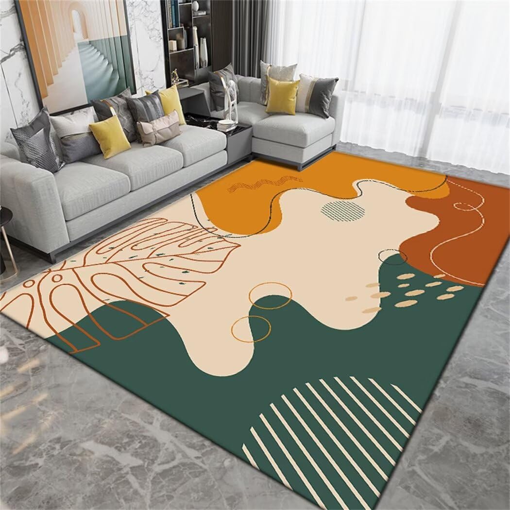Tapis de salon vert 120x180cm moderne et antidérapant pour balcon ou chambre