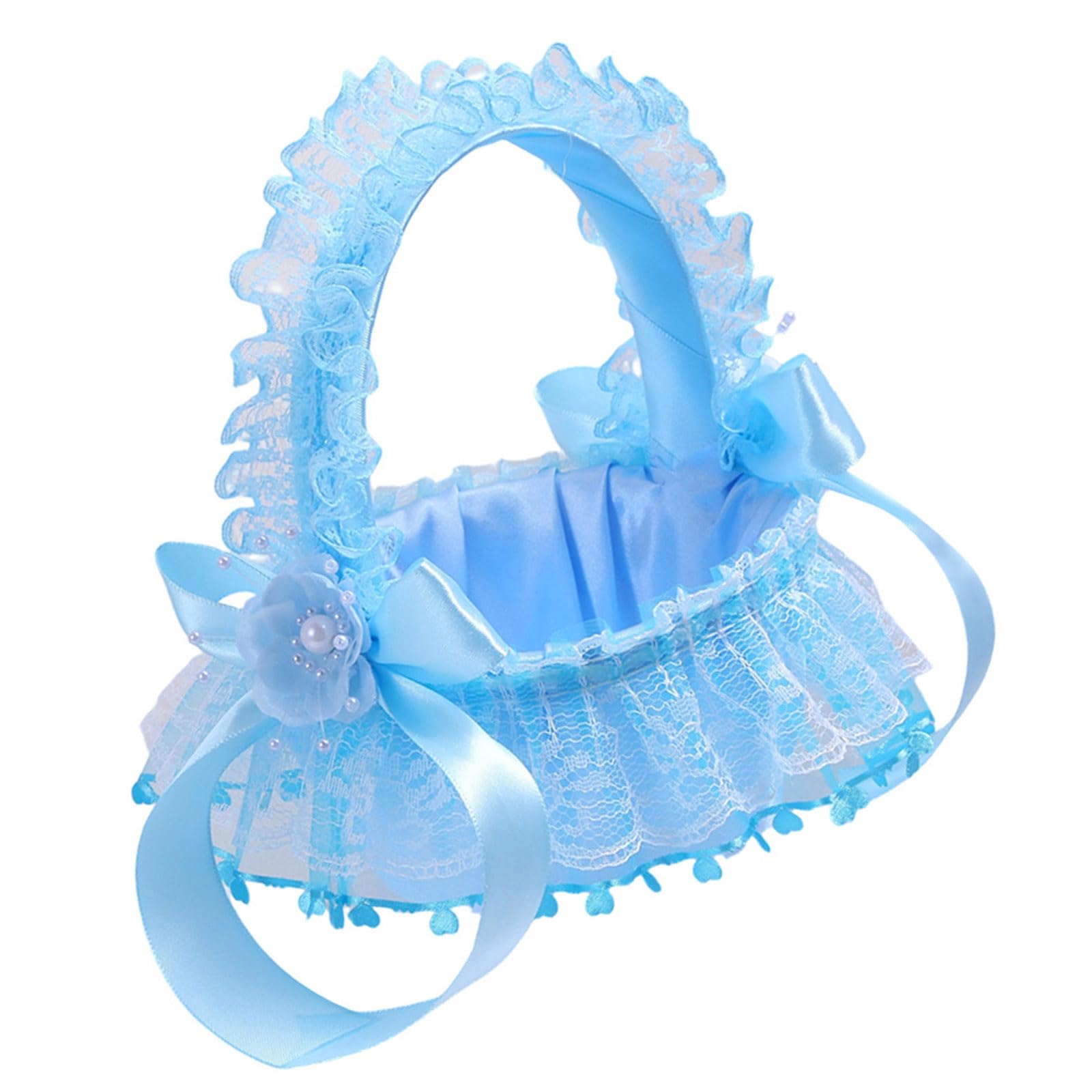 Girl Basket with Lace Trim Handle for Weddings, Anniversaries & Birthday Celebration Arrangements Anniversaries & Birthday Celebration Arrangements