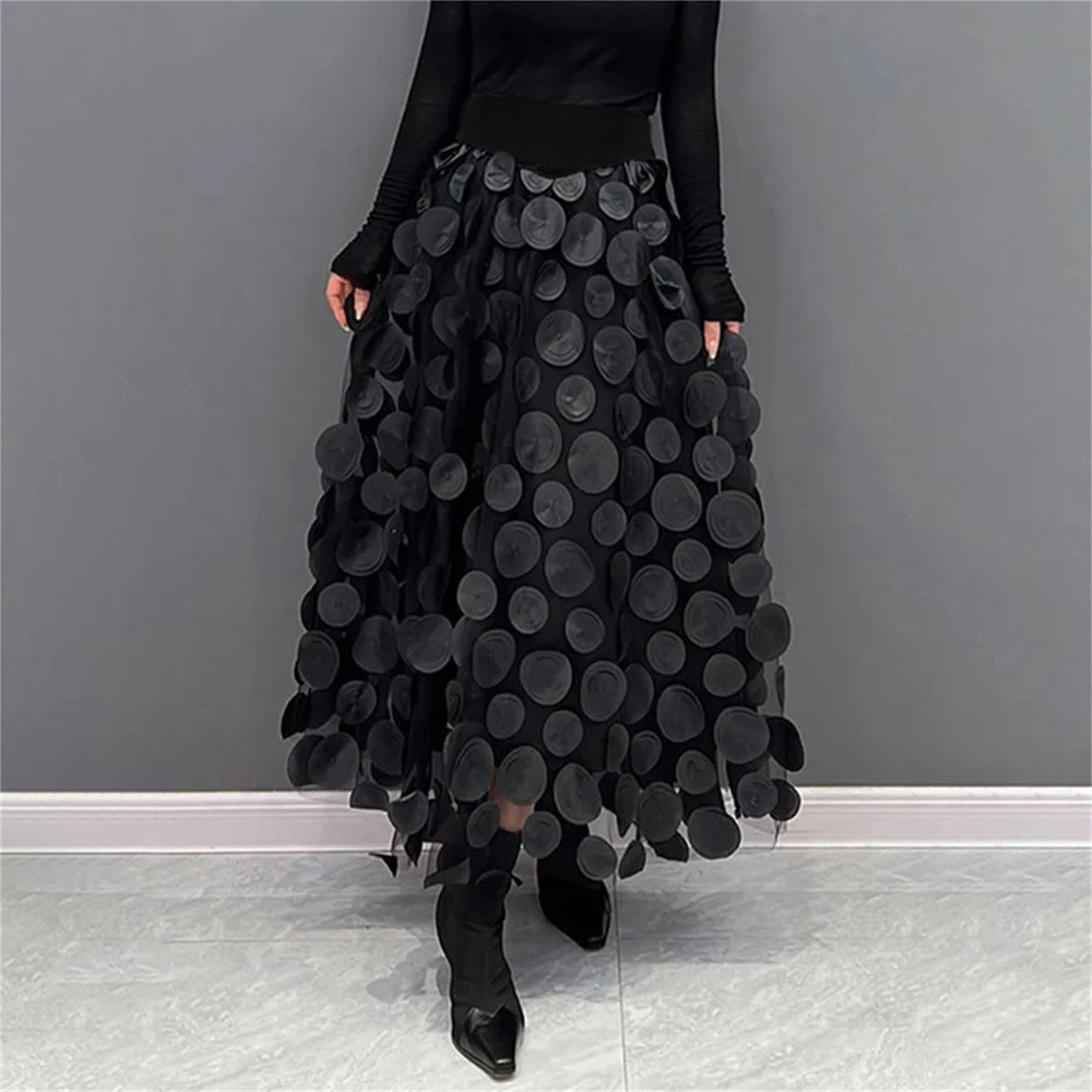 Jupe en tulle pour femme - Style années 50 - Tutu - Costume de carnaval - Jupe longue - Jupe rockabilly rétro - Jupon de danse - Robe maxi - Robe de fête - Robe de bal plissée