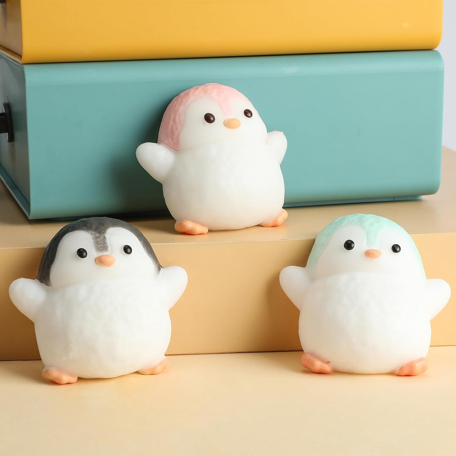 Taba Fidget Squeeze Toys 3Pcs - Ultra-Soft Squishy Stress Relief Toys for Kids Adults, Kawaii Penguin Sensory Toys with Cute Design, Anxiety Relief Party Favors Gifts for Girls & Boys