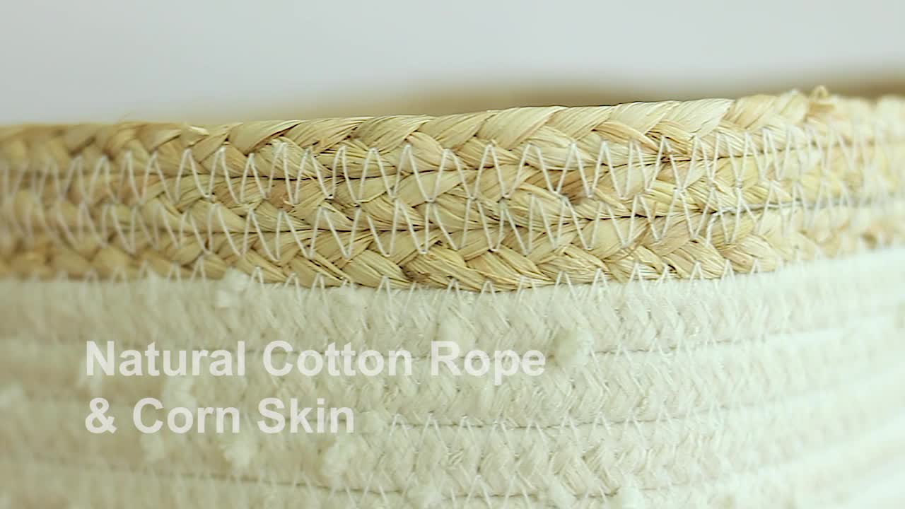 Drfeify Paniers en corde de coton tissée pour chats, Ensemble de paniers en forme d'oreilles de