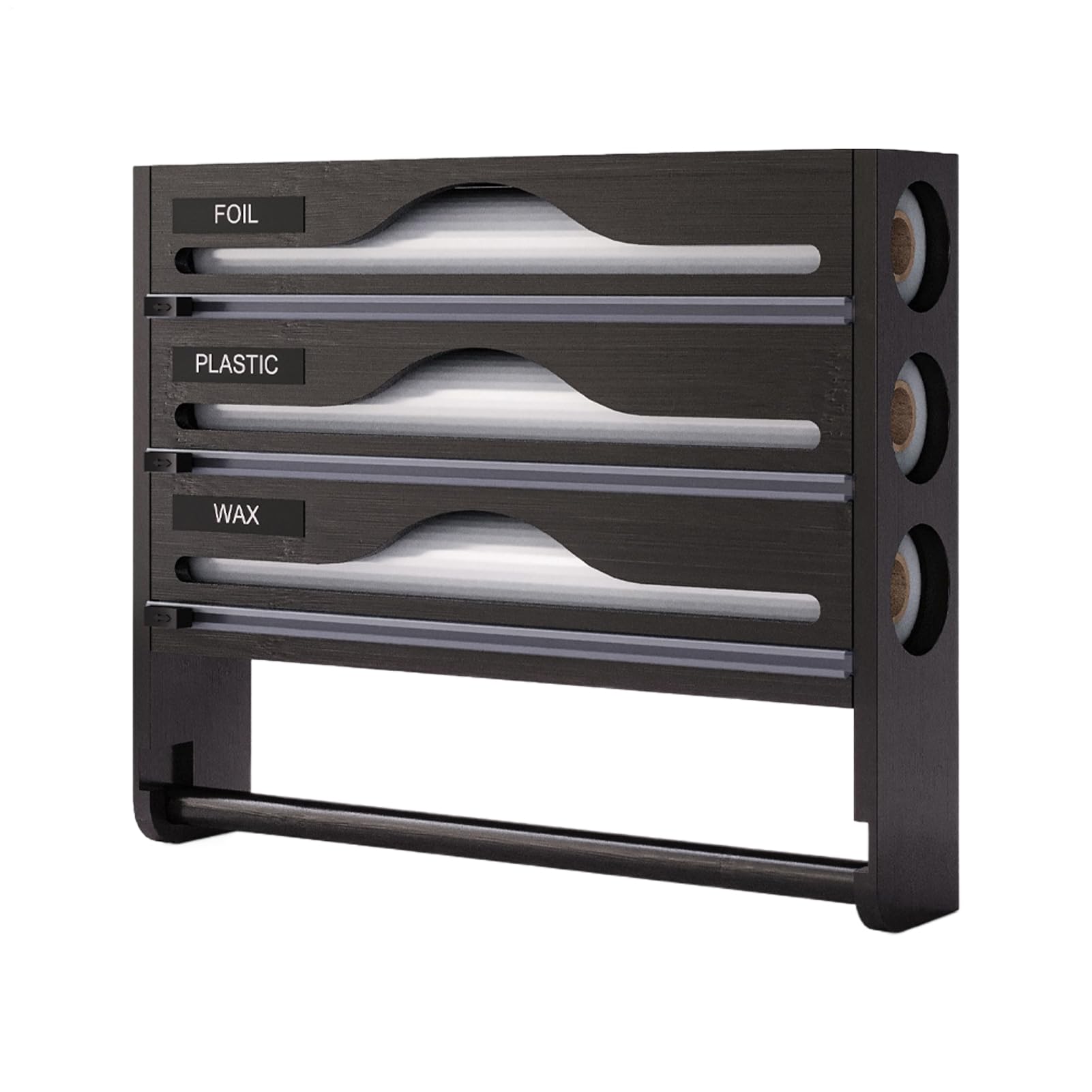 Organizador De Papel De Aluminio para Cajón Contenedor Reutilizable | Dispensador De Film Con Cortador Y Etiquetas Soporte Organizador Multifuncional Almacenado
