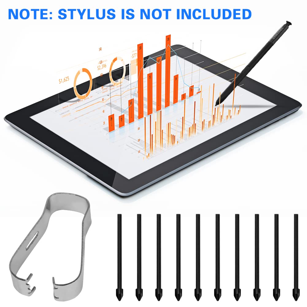 Flintronic Końcówki do długopisów S, 10 szt. wymiennych końcówek do Galaxy Tab S6 Lite/S7 FE/S9+ Plus/S9 FE+ Plus/S9 FE/S9/S9 Ultra/S8 Ultra/S8+ Plus/S8, końcówki rysikowe z pęsetą