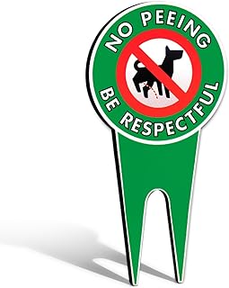 "No Dog Peeing Be Respectful" Yard Sign | Stop Dogs From Peeing On Your Lawn | Sign Politely Reads: "No Peeing Be Respectful" (No Peeing, 12x6)