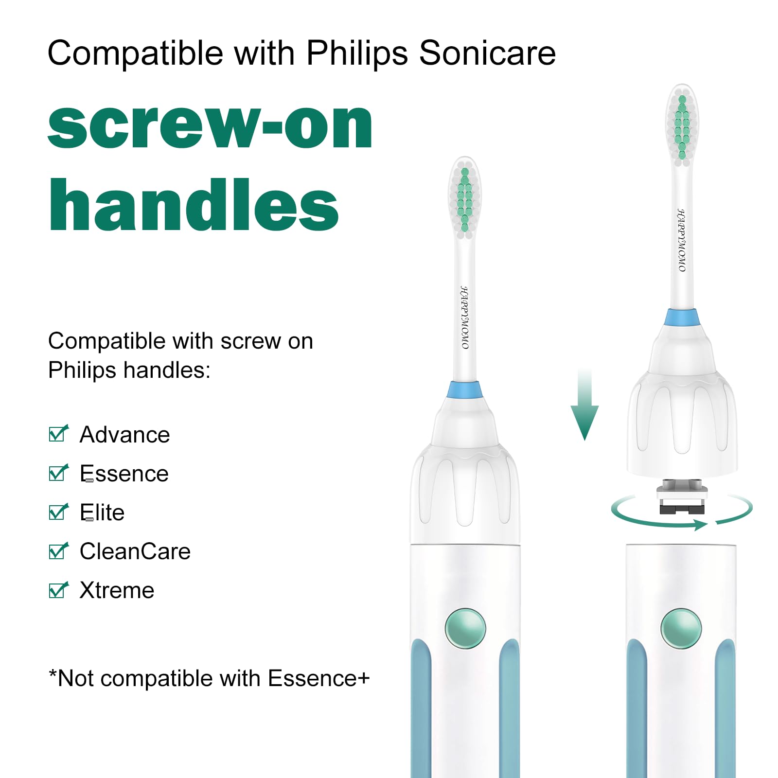 Cabezales de repuesto para cepillo de dientes Philips Sonicare, cerdas suaves y medias, cabezales de repuesto para cepillo de dientes eléctrico E-Series Essence Xtreme Elite Advance y CleanCare,