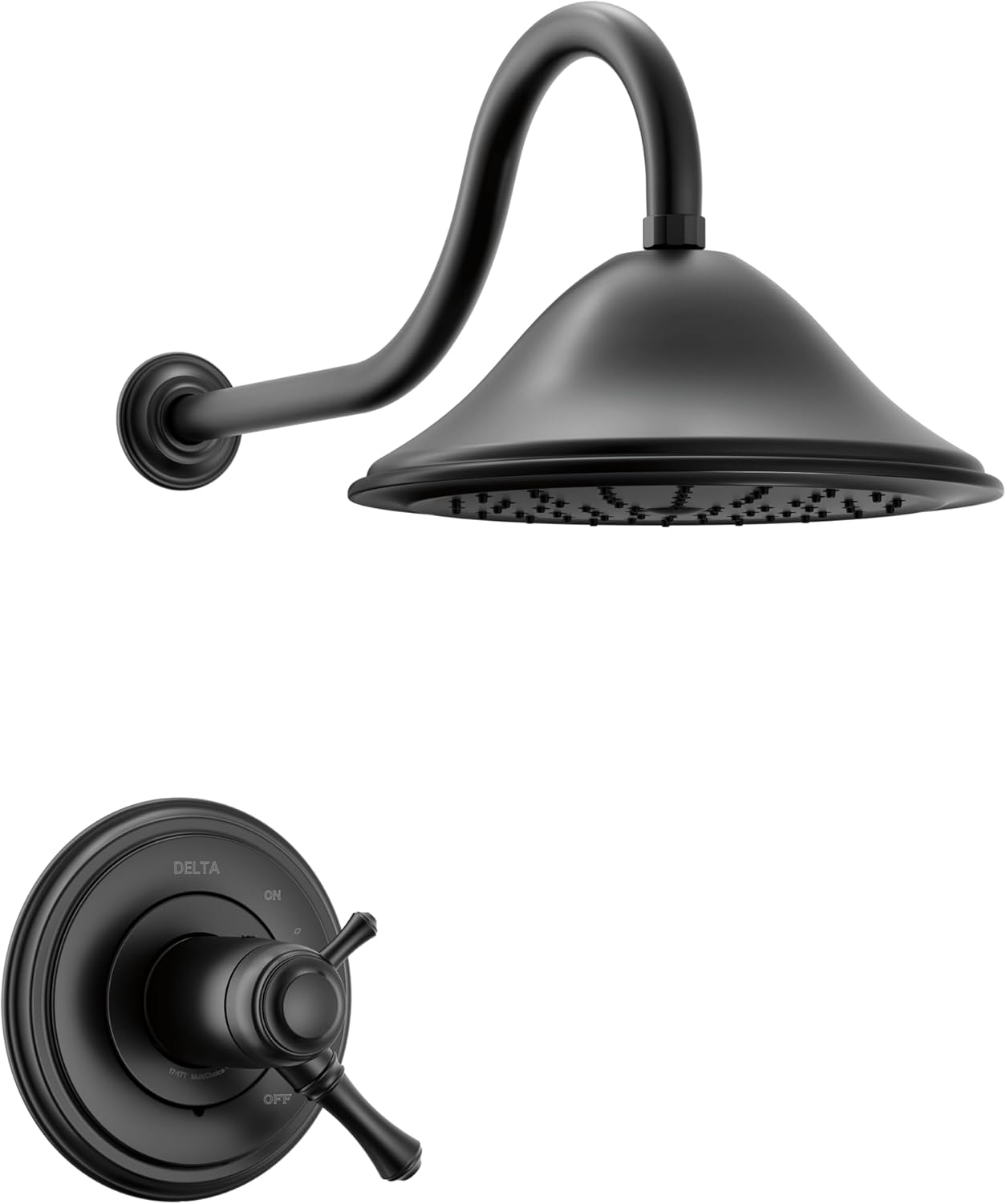 Delta Faucet Cassidy 17T Series Dual-Function Shower Trim Kit with Single-Spray Touch-Clean Shower Head, Champagne Bronze T17T297-CZ (Valve Not Included)