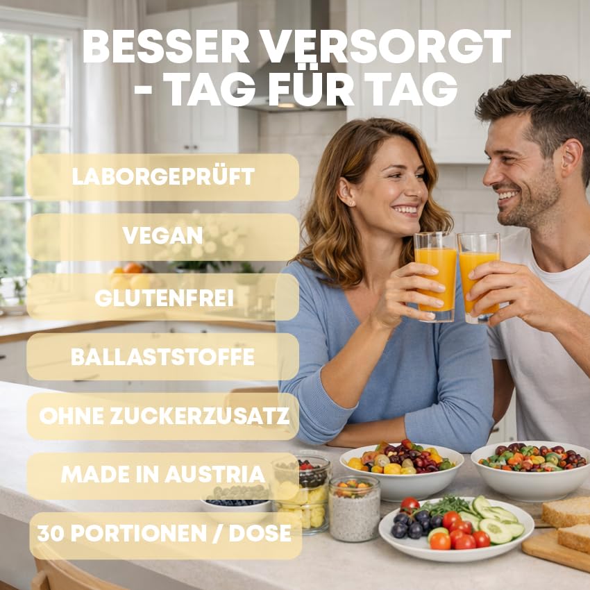 Multivitamin A-Z & Mikronährstoffe Trinkpulver (30 Portionen - Tropical Flavor) Daily Vitamins Pulver mit Vitamin A, C, D3, E, K2, B1, B2, B5, B6, B12, Magnesium, Immunsystem stärken