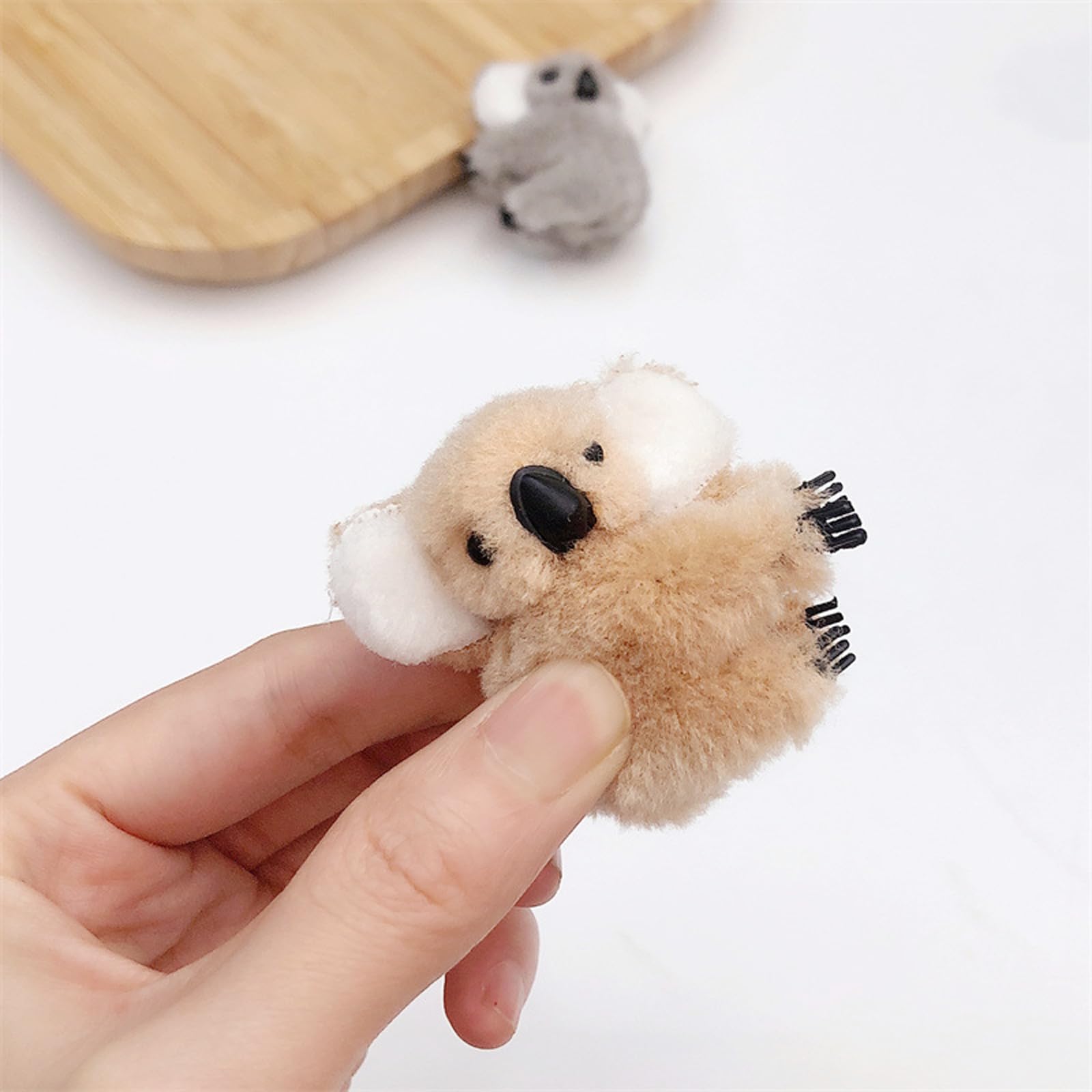 2Pcs Cute Plush Animal Hairpins Charming Small Koala Hair Claw Clip Attractive Comfortable Finger Koala Animal Clips for Women Girls - Image 3