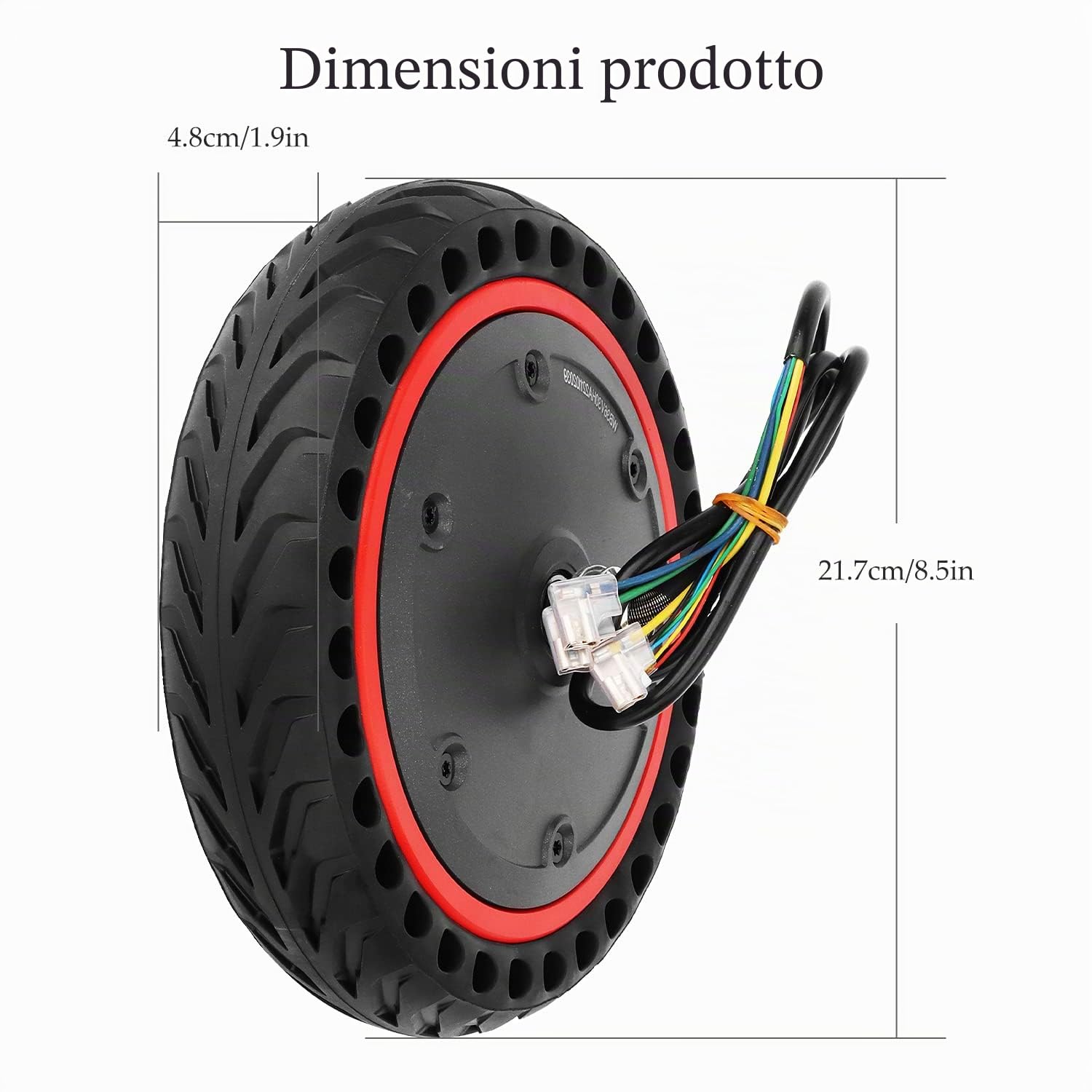 Motor Solid Tire Sostituzione Motore 350w 36v con Ruota Compatibile con Scooter Elettrico 1S M365 Pro2 Pro2 Mi3