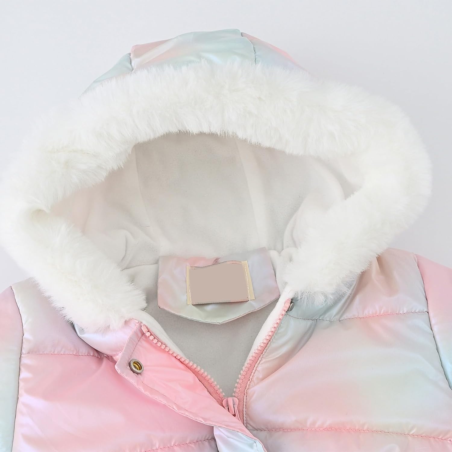 Girls Winter Long Down Coat Hood Fleece Thicken Thermal Warm Jacket for Kids Cold Weather Outdoor Zipper Down