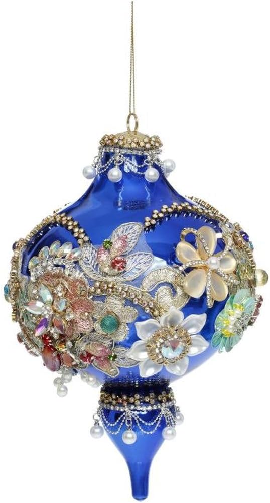 Mark Roberts Christmas 2024 King's Jewel Extra Fancy Finial, Blue - 8 Inches, 36-45990