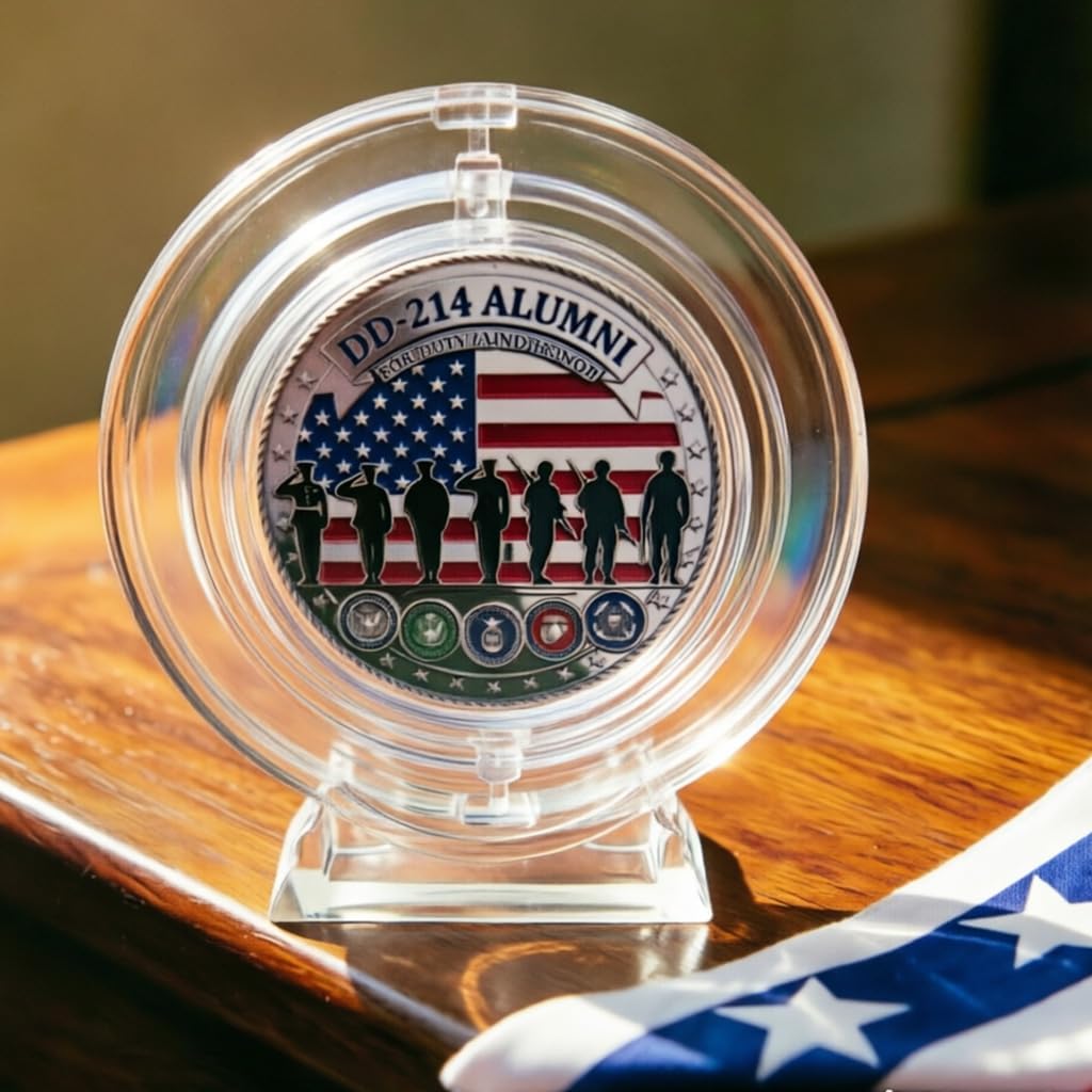 Military DD214 Veteran Coin - Never Underestimate an Old Man with A DD214-7 Branches Salute Retired Soldier Challenge Coin Gift