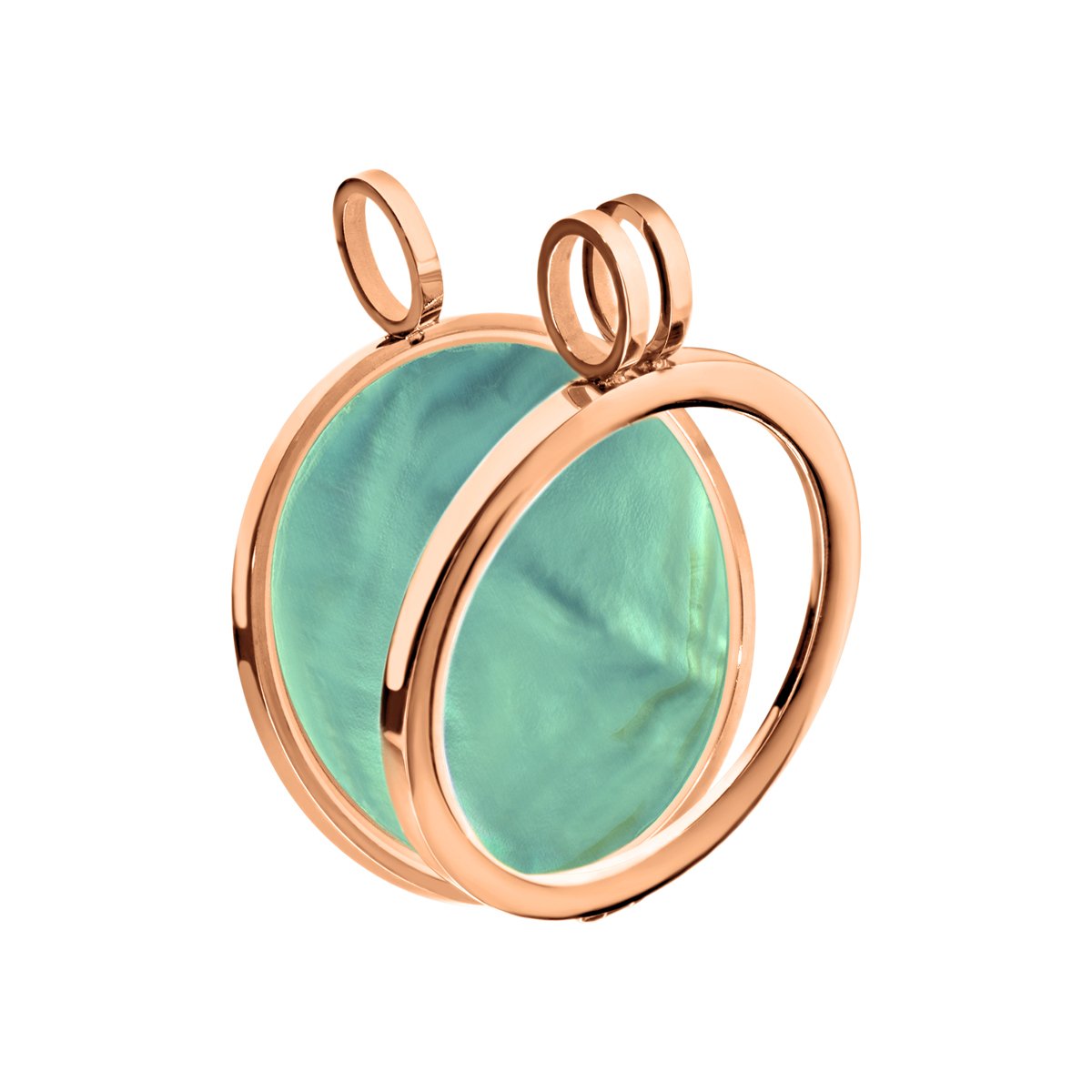 Quiges 25mm Coin Anhänger mit Zirkonia für Damen in verschiedenen Farben