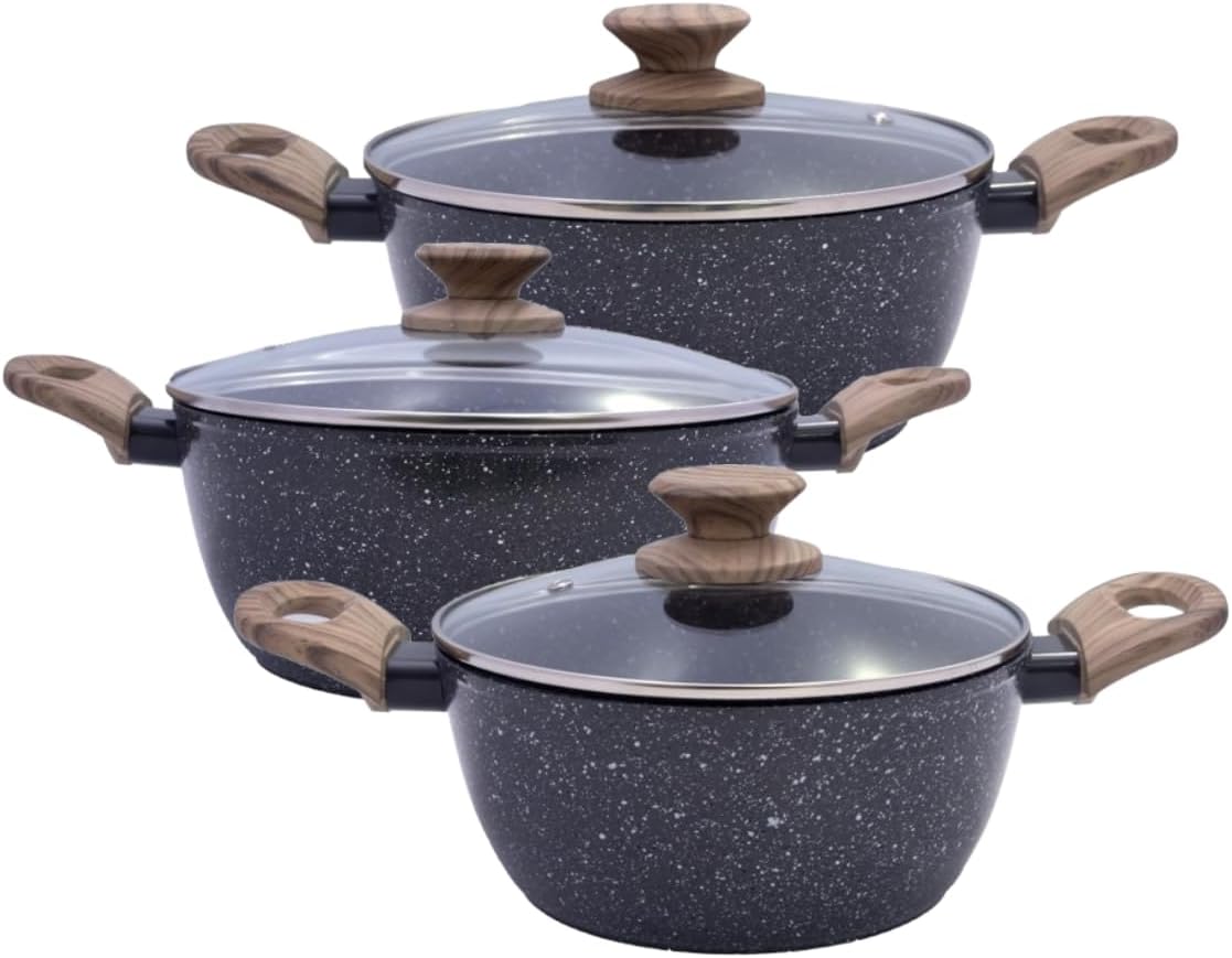 Jogo Panelas Caçarolas Indução 3 Peças Antiaderente Grafite ... - imagem principal do produto