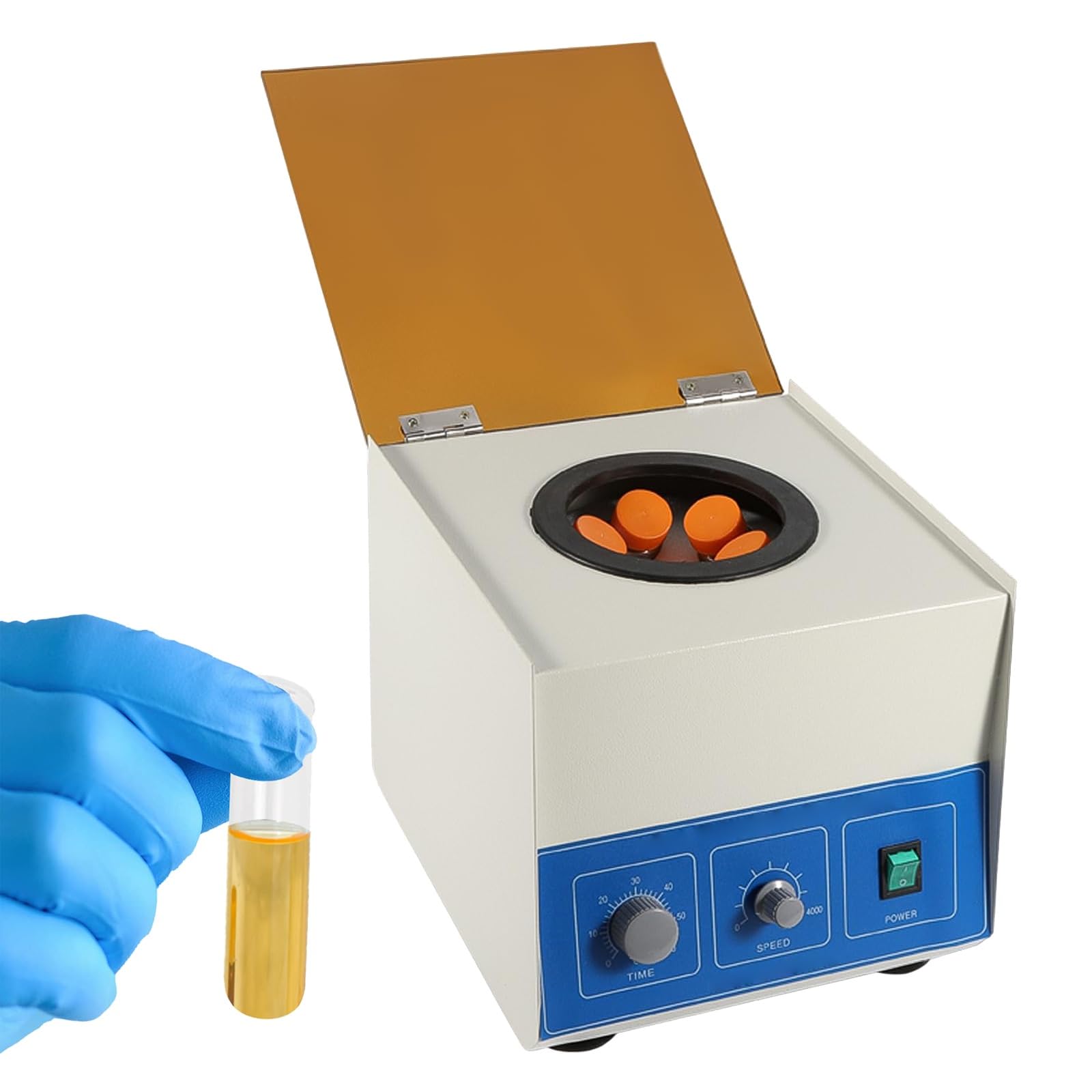 Centrífugas de sobremesa para Laboratorio, centrífuga eléctrica de sobremesa con Temporizador y Control de Velocidad, centrífuga portátil de Baja Velocidad, 6 x 50 ml de Gran Capacidad