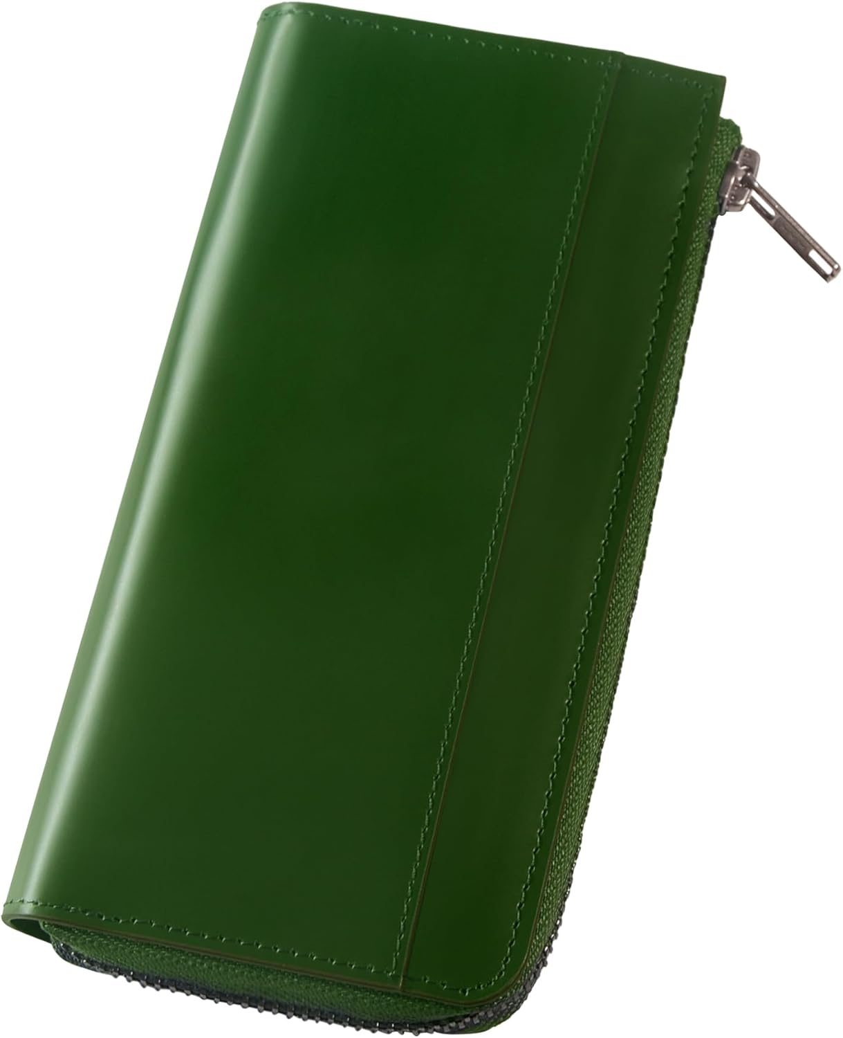 栃木レザー L字ファスナー 長財布 オリーブ 大容量 日本製 牛革 緑