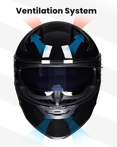 Miniatura 3 de ILM Casco de motocicleta para adultos, doble visera, abatible, modular de cara completa, modelo DOT WS206