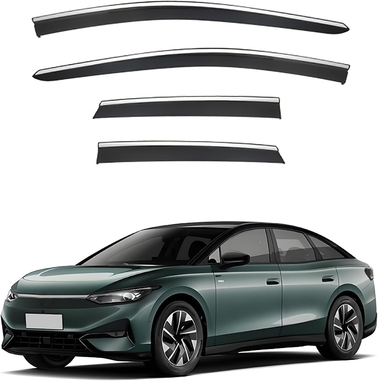 ANYANH 4 wind deflectors for VW ID7 MK1 2023 2024, front and rear windows side windows deflectors rain guards window shatterproof sun visor