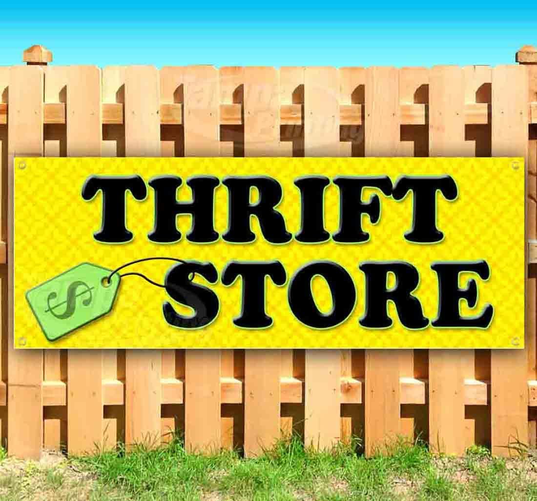 Thrift Store Banner 13 oz | Non-Fabric | Heavy-Duty Vinyl Single-Sided with Metal Grommets