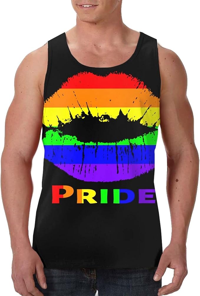 Rainbow Lips Pride Men�s Tops Tank 3D Print