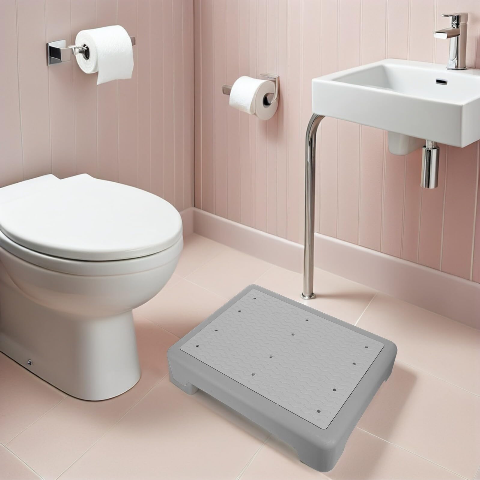 Sgabello Vasca da Bagno Antiscivolo per Anziani in Pp Eva | Piattaforma Ampia Sagomata, Drenaggio Efficiente, per Trasferimento Vasca e Bagno