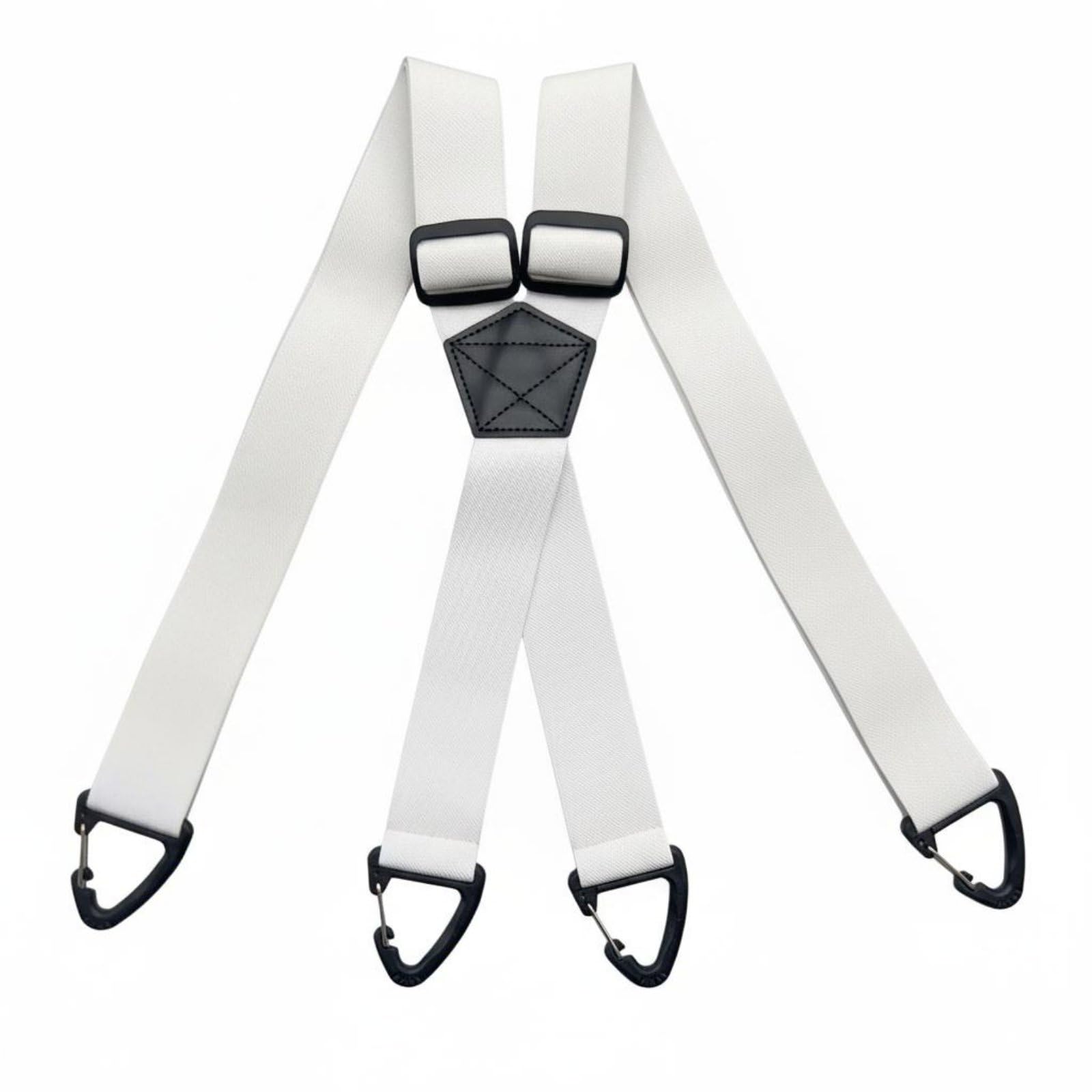 HEAVENGLOW High-Performance Elasticity Heavy Duty Work Suspenders Heavy Duty X-Back Suspenders Wide Strap Hook-on Braces for Workers, Construction, Outdoor, White, 4 Buckle|Home & Kitchen-picture-41