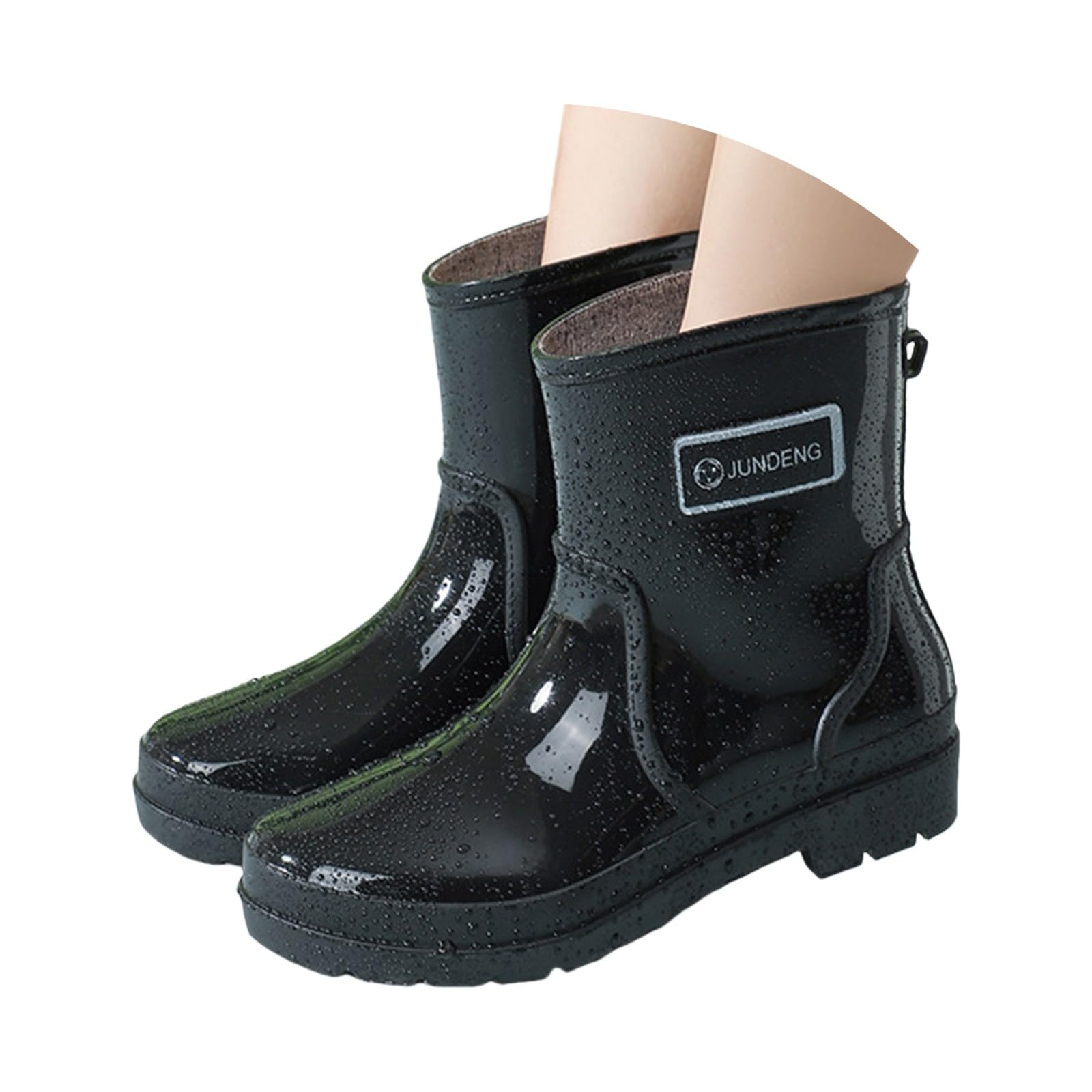 Botas De Agua Mujer Chelsea Botines De Goma Rain Boots Wellington Antideslizante Negro Azul 36-43