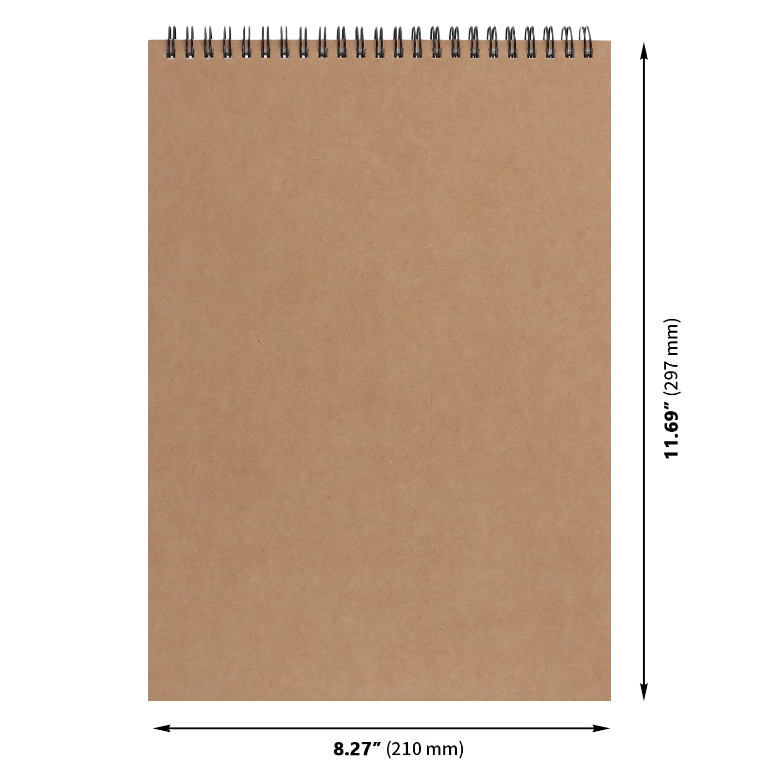 MAKTSAM 6 PCS 160gsm A4 Sketchbook, 60 Pages/30 Sheets Spiral Bound Kraft Paper A4 Sketch Book Landscape Sketchbook - Image 2