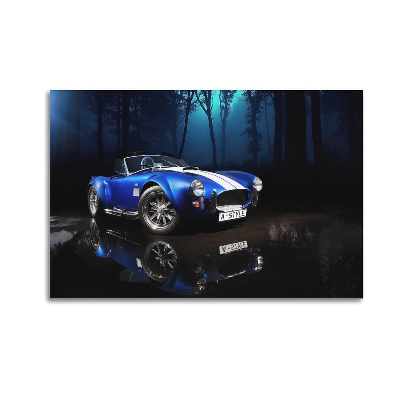 Vintage Supercar Poster Shelby Cobra Racing Car Decorative Painting Canvas Art Picture 12x18inch(30x45cm)
