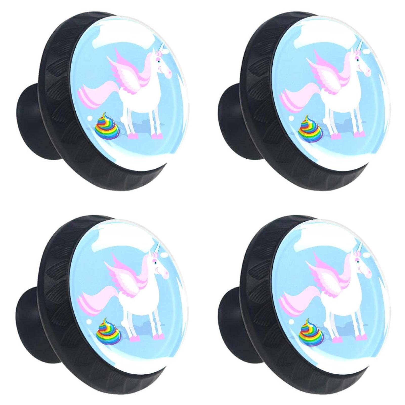 Boutons de tiroir au design multicolore licorne rigolote pour déco insolite