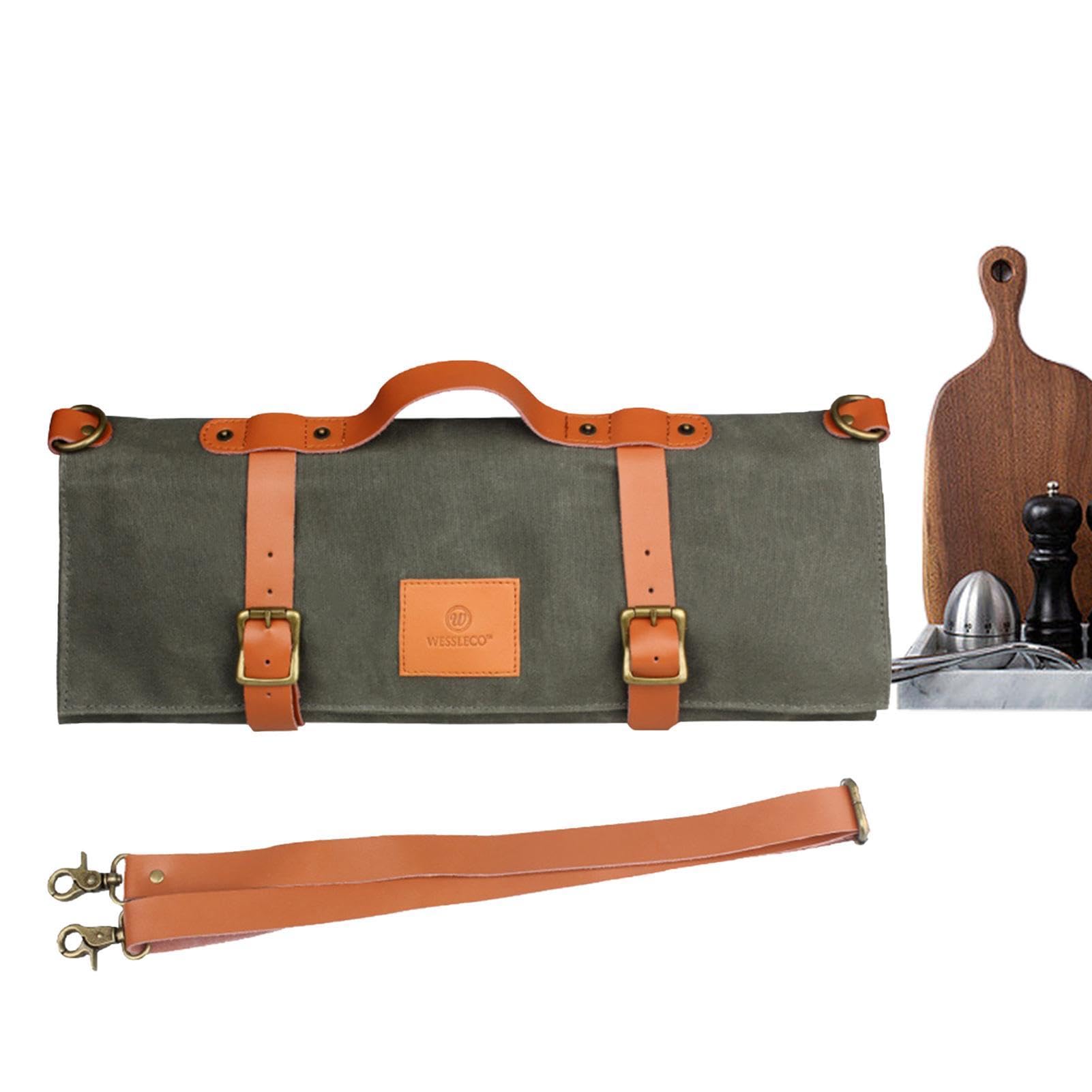 Sac à roulettes pour ustensiles de camping | Sac de rangement pour | vaisselle de camping - Sac de rouleau de coupeur de toile imperméable, transporteur de coupeur, étui de coupeur de chef pour