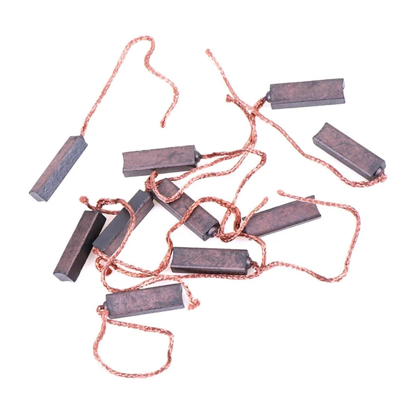 HSMQUBDBX 10Pcs/lot Carbon Brushes Wire Leads Generator Electronic Starter Brush Replacement 4.5 x 6.5 x 20mm
