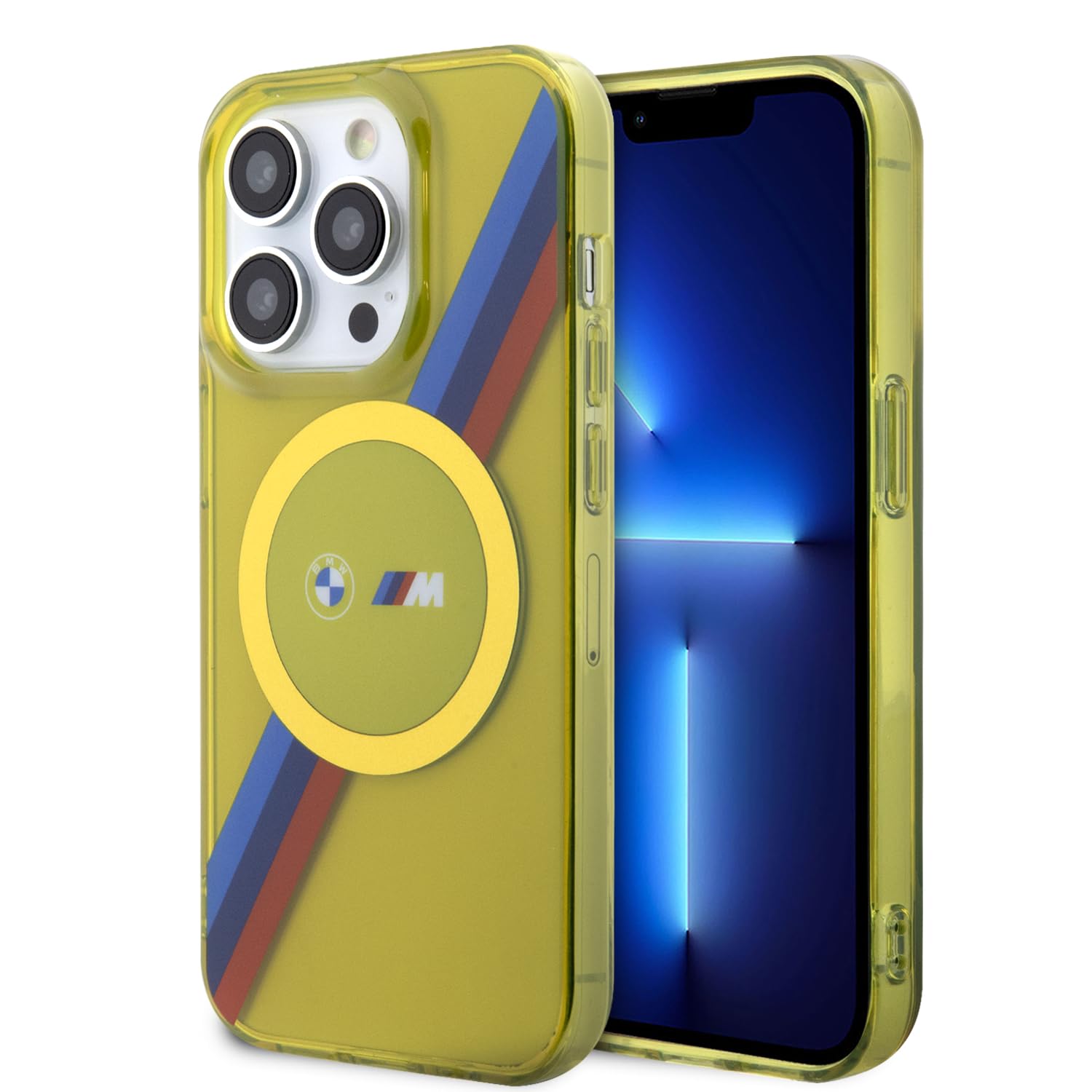 CG MOBILEBMW Designed for iPhone 15 Pro Case, Ultimate Protection with Sophisticated Style in IML Yellow Tricolor PC/TPU Durable Hard Phone Case