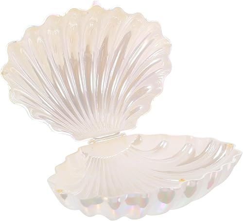 Gadpiparty Mini cajas de dulces de conchas marinas de plástico, caja de joyería, conchas marinas, regalos de fiesta, soportes para golosinas de