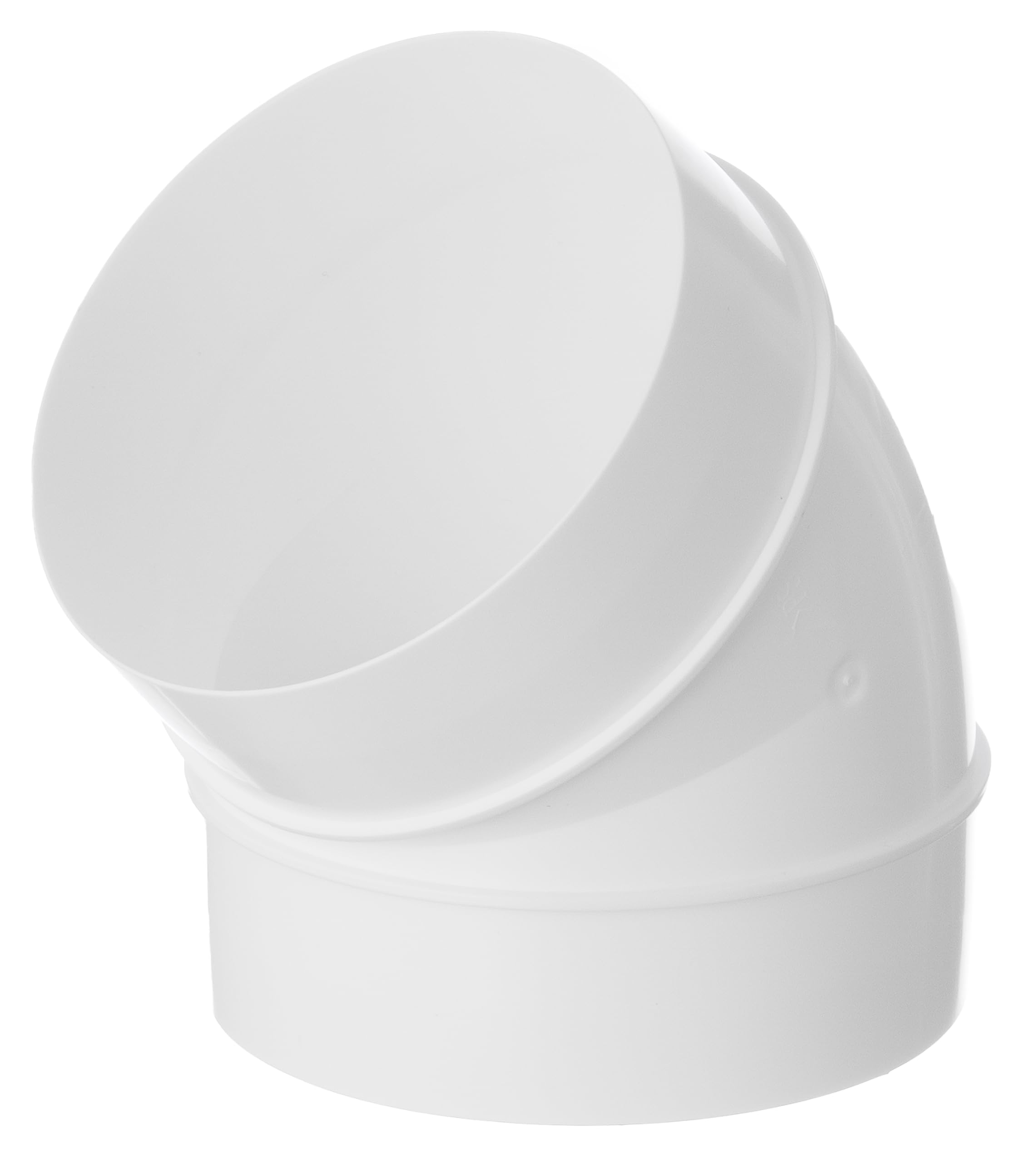 Lirast Men's White Ø 125Mm / 5 Inch Plastic 45 Degree Bend - Round Plastic Ducting - Ventilation Duct Hose Joint Elbow