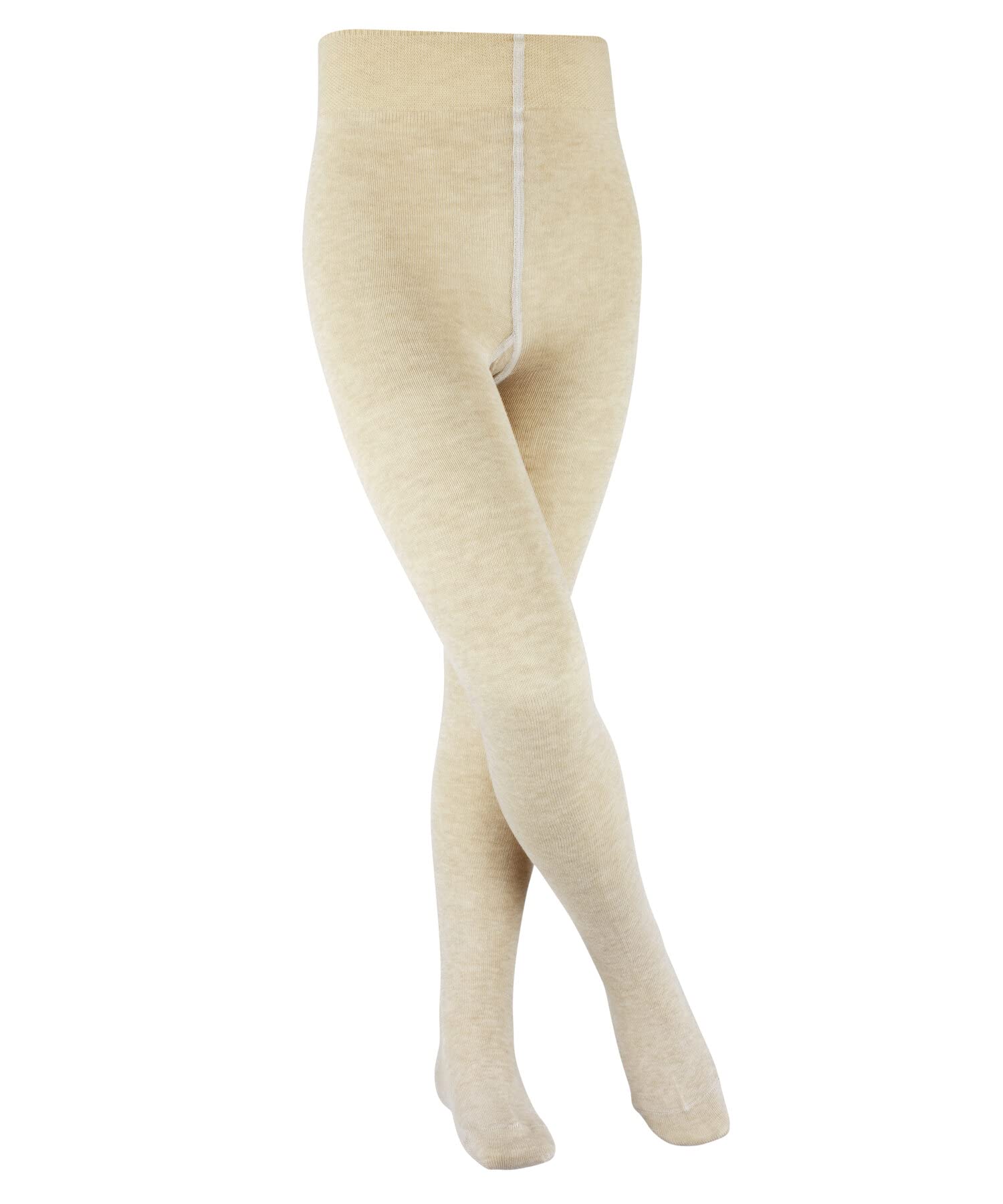 FALKE Unisex Kids Family K Sustainable Cotton Plain Tights, Beige Sand Melange 4650, 152-164 UK