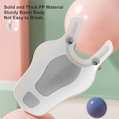 Miniatura 3 de Clean Rinse - Traje de baño de lavabo semicircular para bebé, plegable, lavado de glúteos, ergonómico, portátil, para recién nacido (gris)