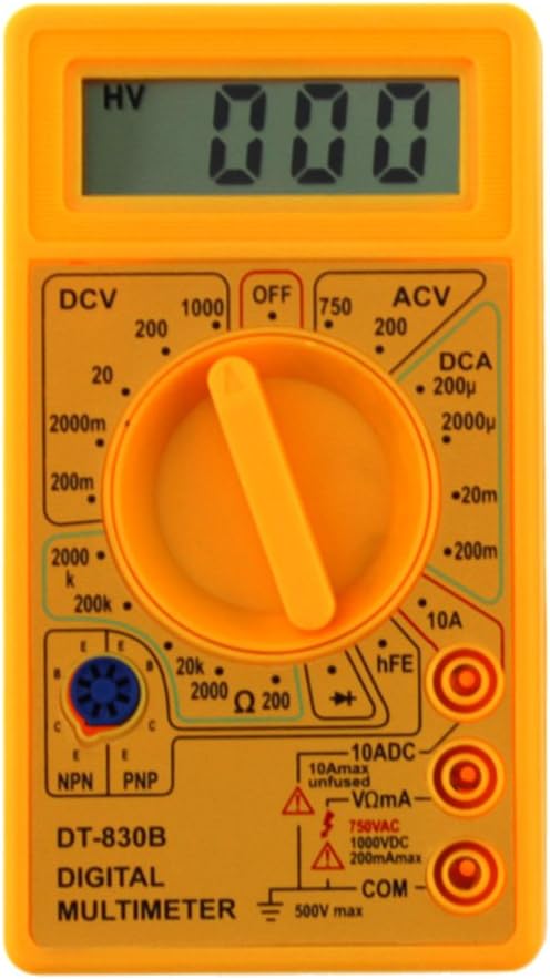 DT-830B LCD Digital Multimeter, AC/DC 750/1000V Amp Volt Ohm Tester Meter, Digital Multimeter Tester Reader