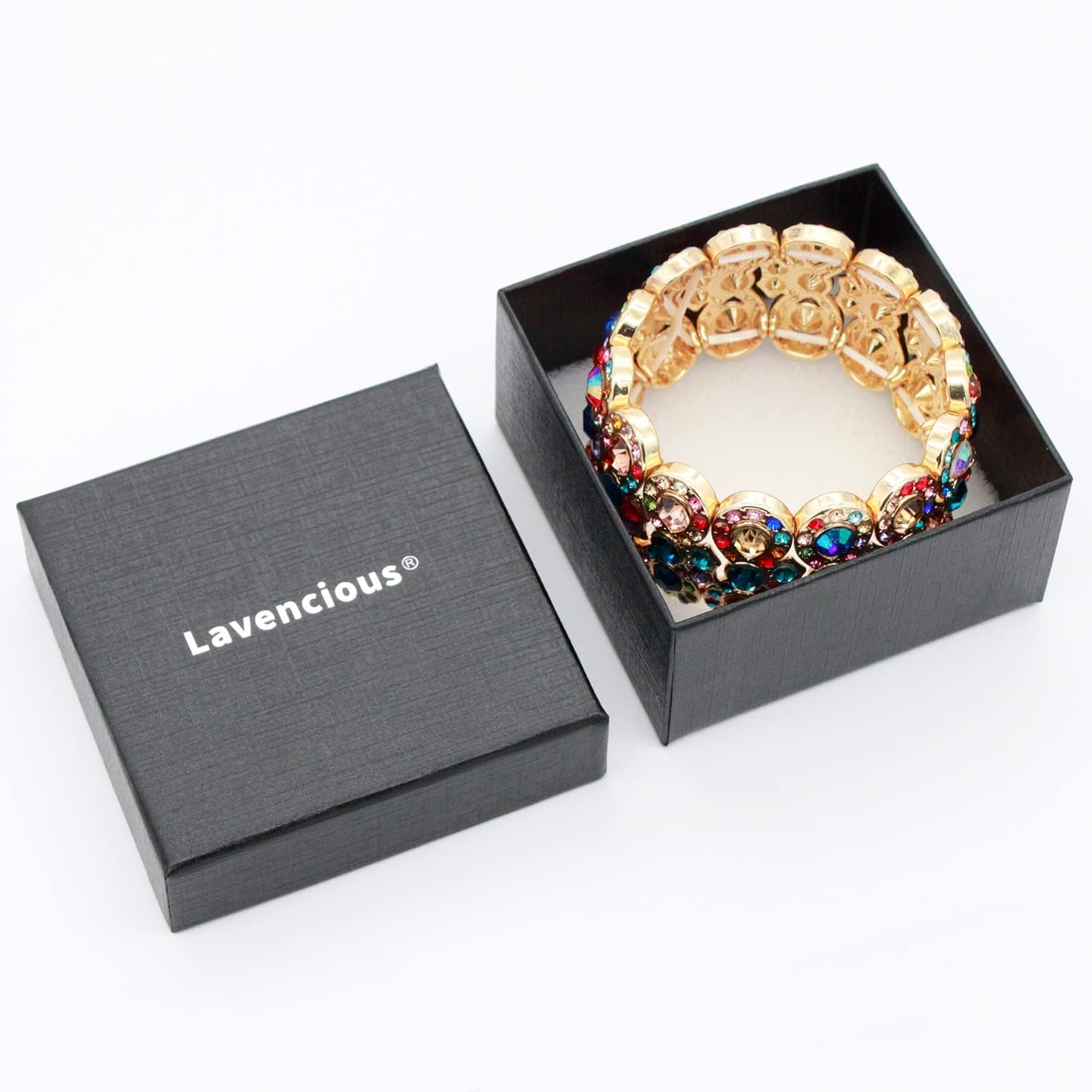 Lavencious Infinity Shape Rhinestone Stretch Bracelet Evening Party Jewelry 7” - Image 6