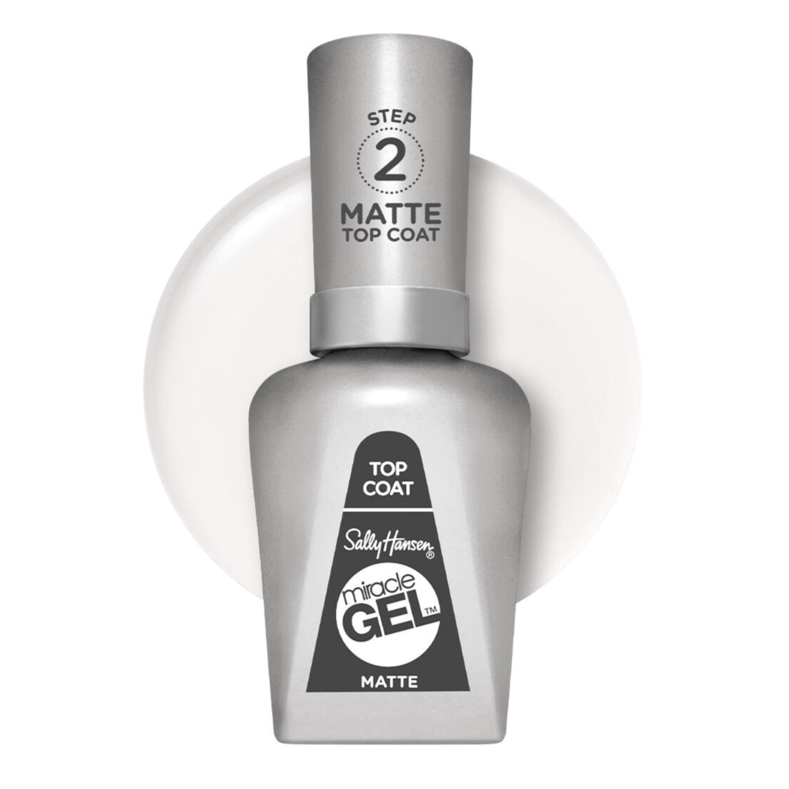Sally Hansen Miracle Gel™, Matte Top Coat 102, Long Lasting, Gel-Like Formula, No UV Lamp Needed, Clear Nail Polish